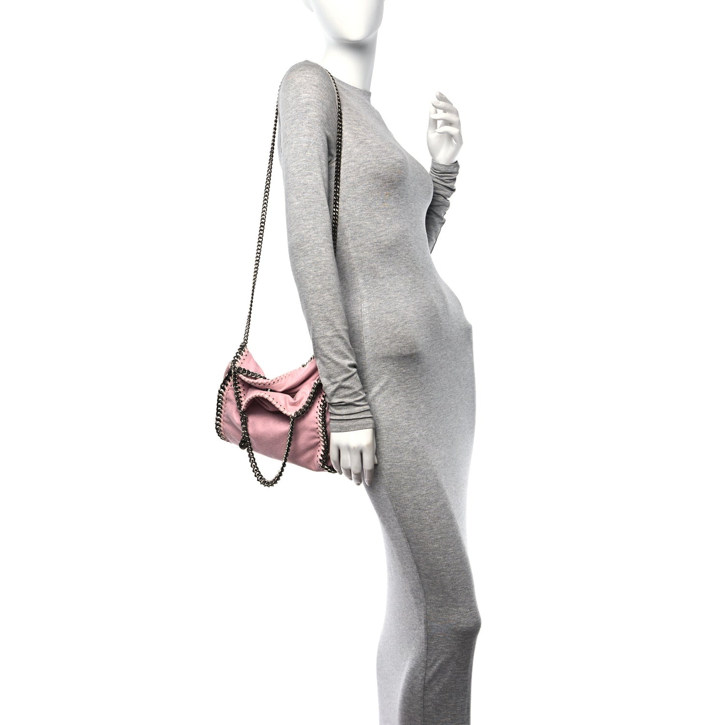 Shaggy Deer Mini Falabella Fold Over Tote Pink