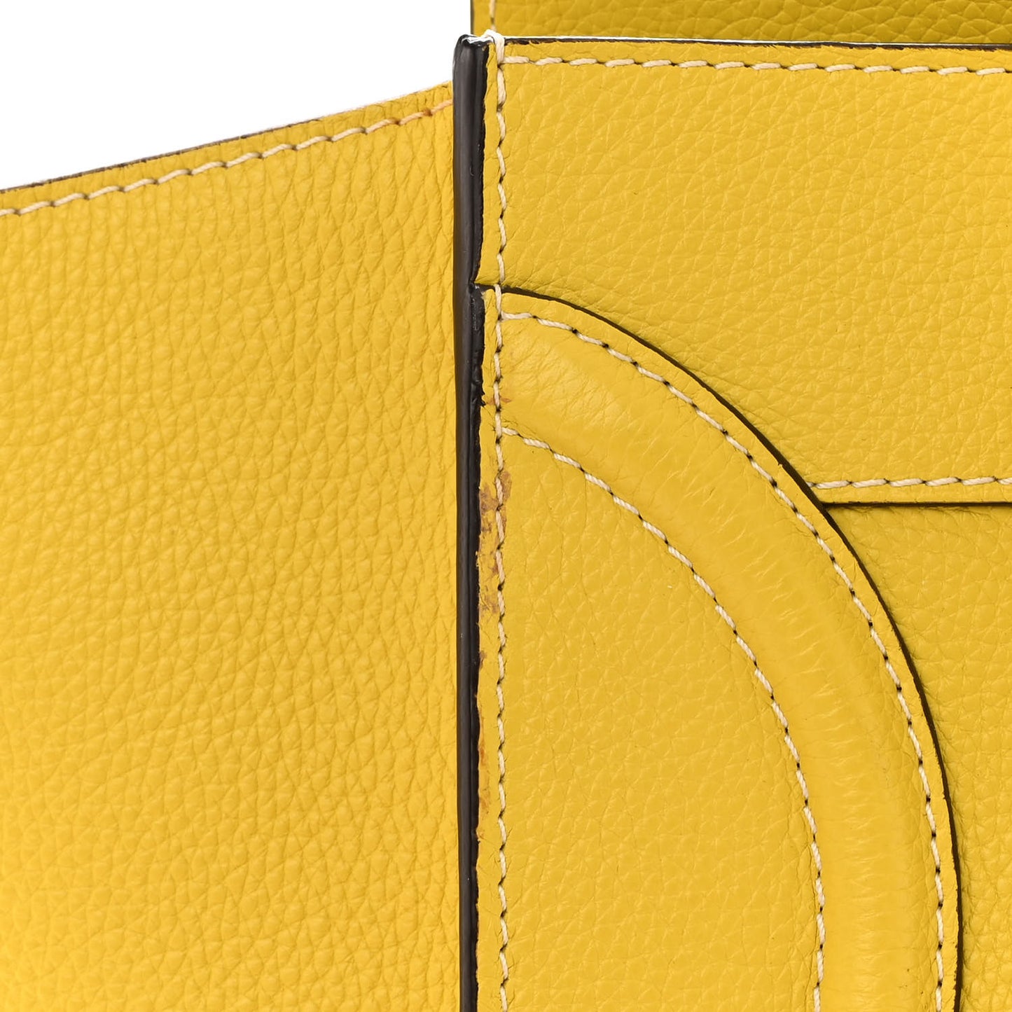 Drummed Calfskin Mini Luggage Citron