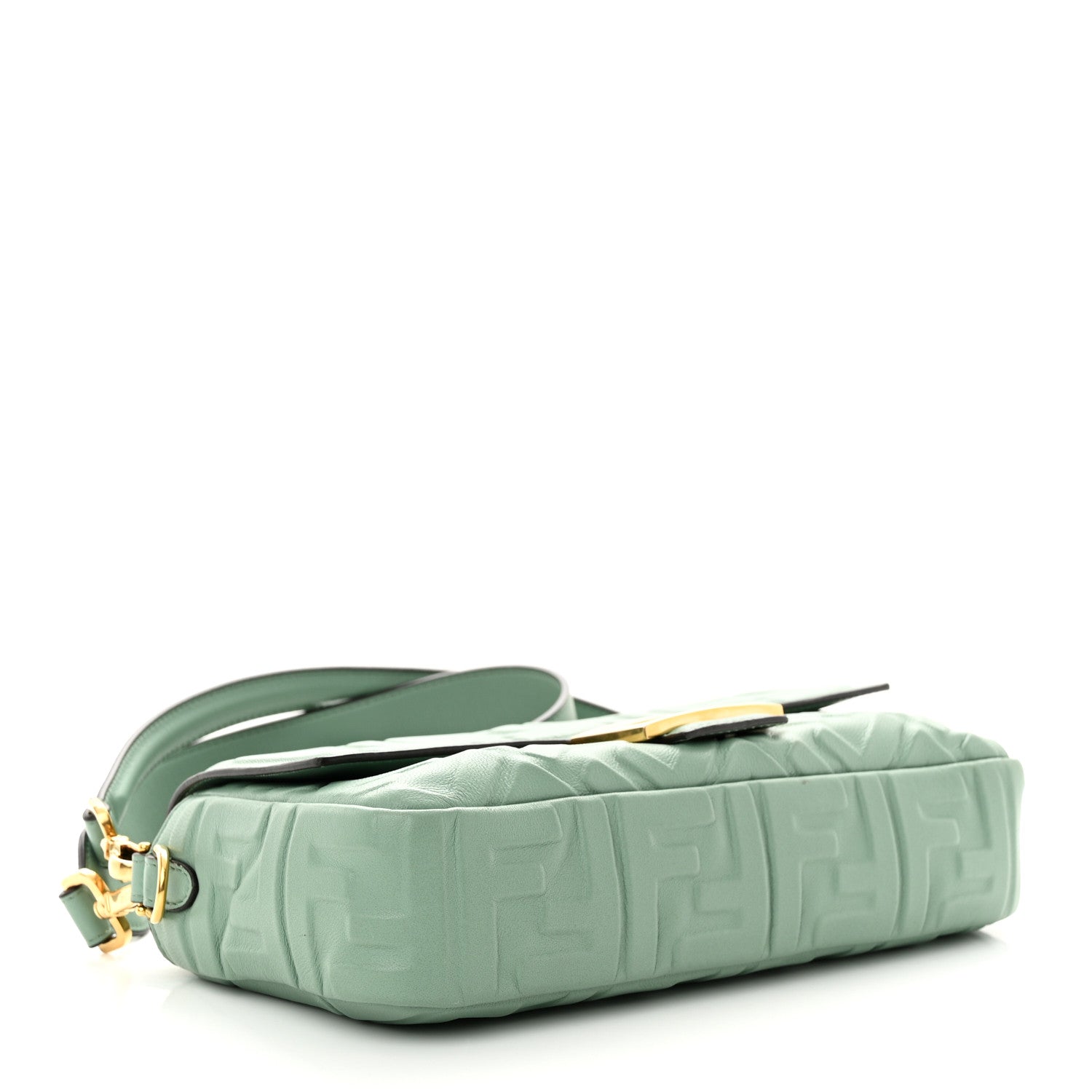 Fendi Nappa FF 1974 Embossed Baguette Menta 4 of 9