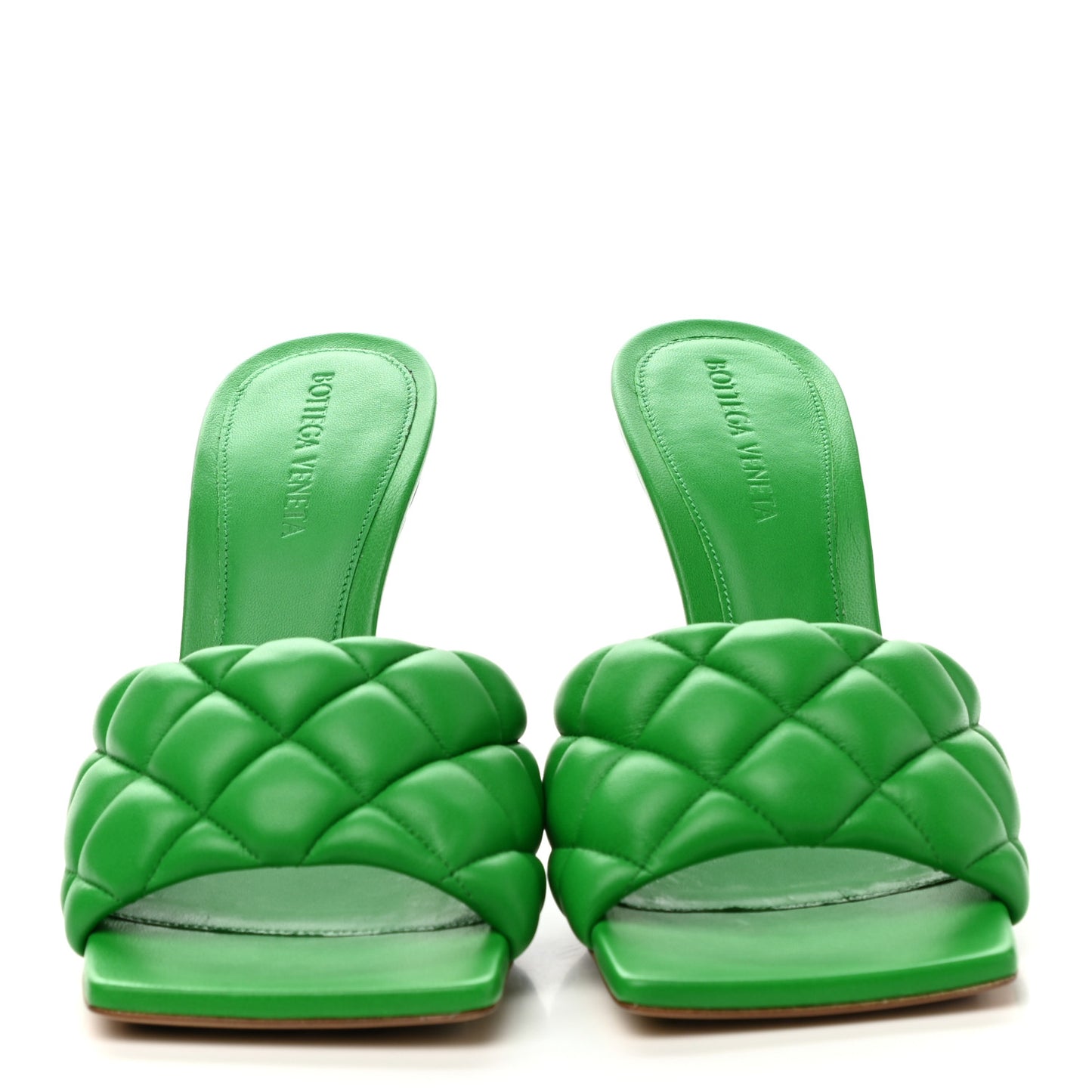 Nappa Matelasse Padded Mule Sandals 38 Parakeet