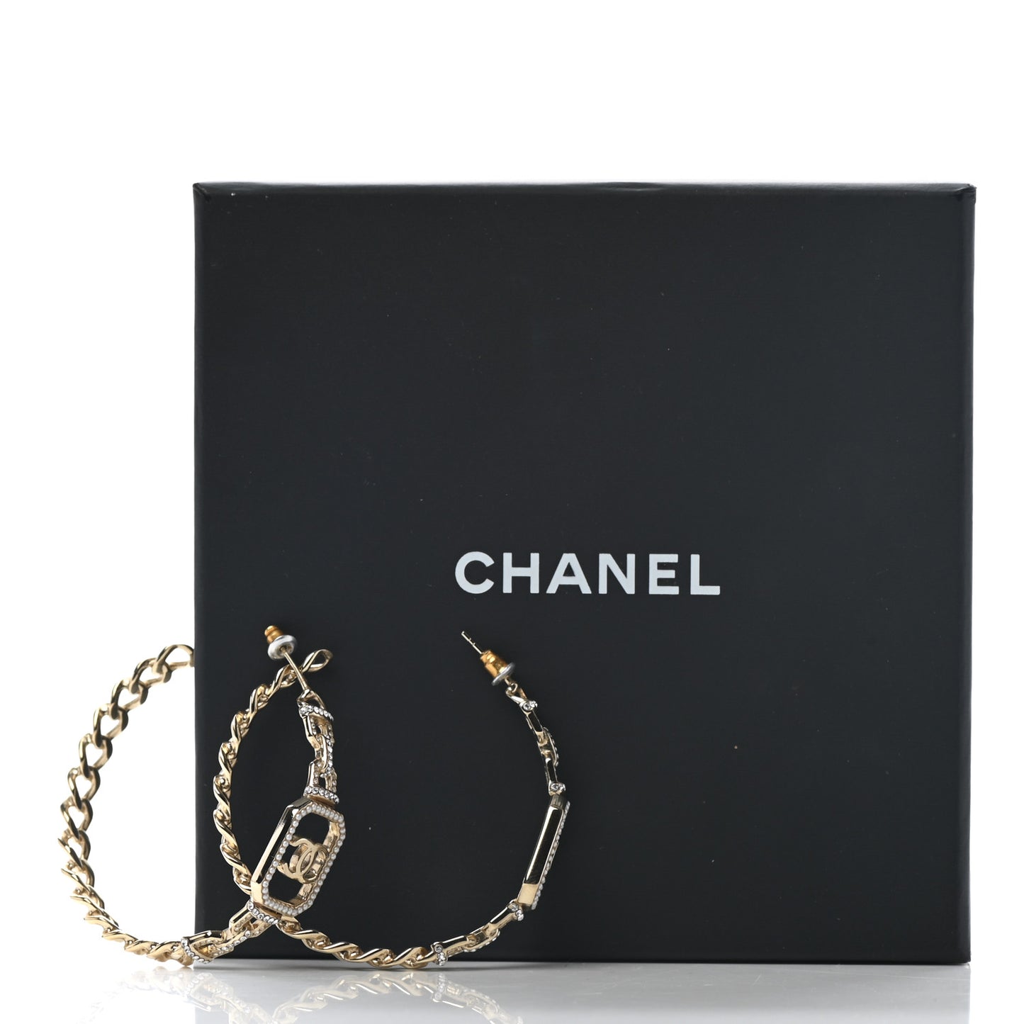 Crystal CC Vendome Hoop Earrings Gold