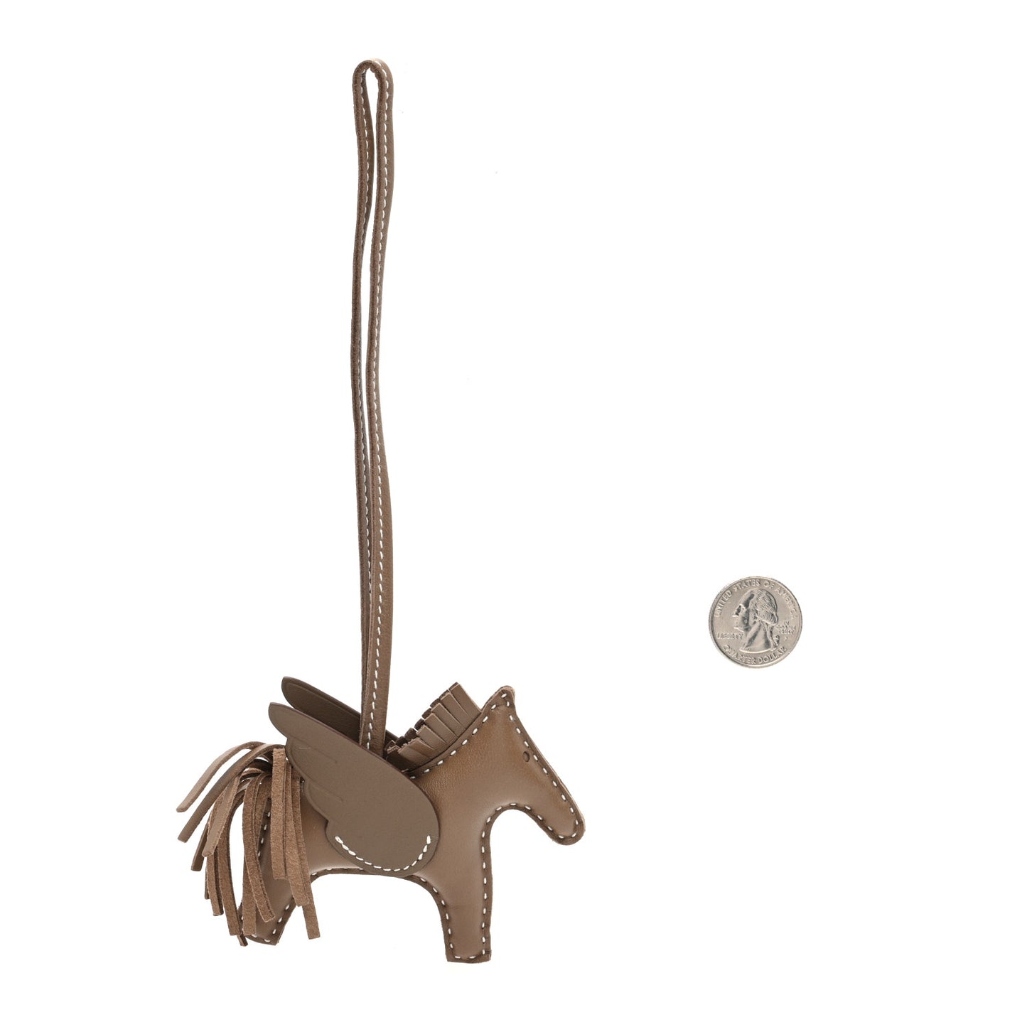 Milo Lambskin Grigri Rodeo Pegase Horse Bag Charm PM Etoupe