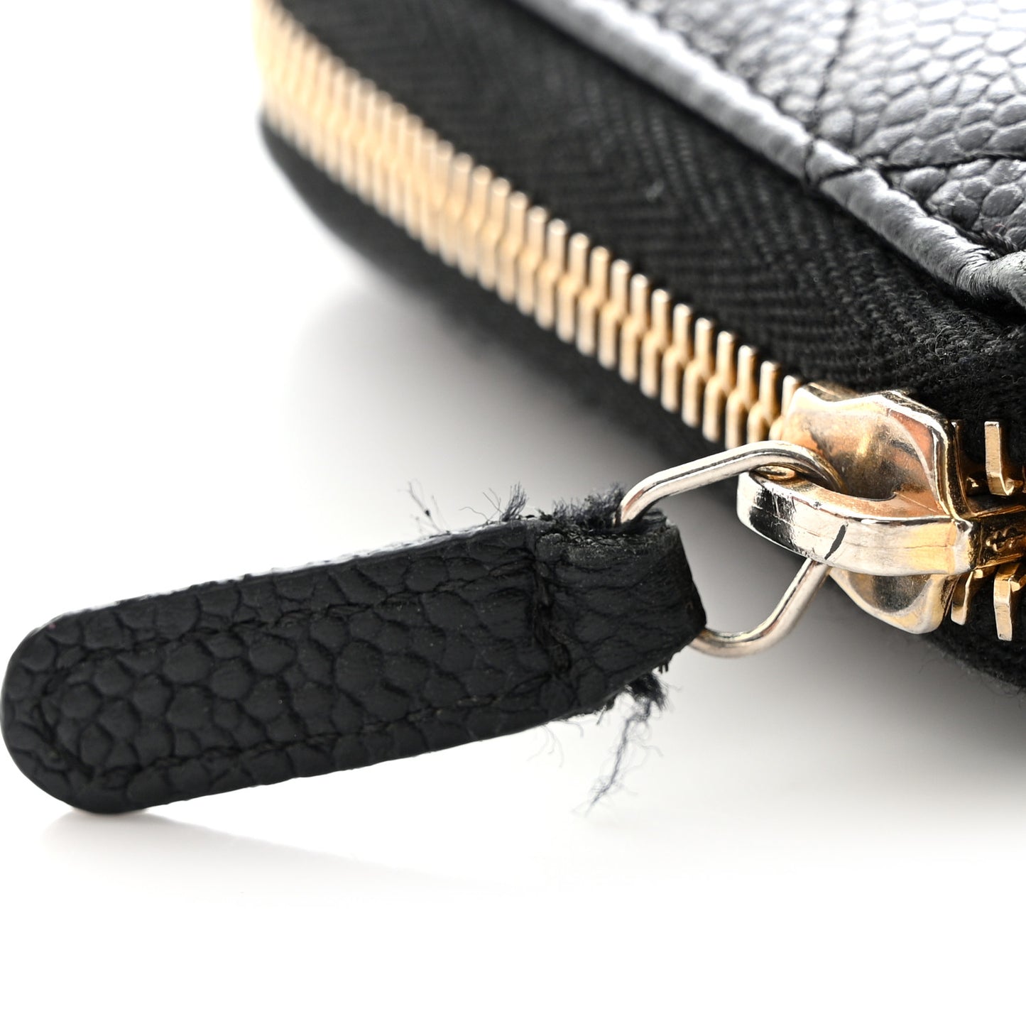 Caviar Quilted Large Gusset Zip Around Wallet Black