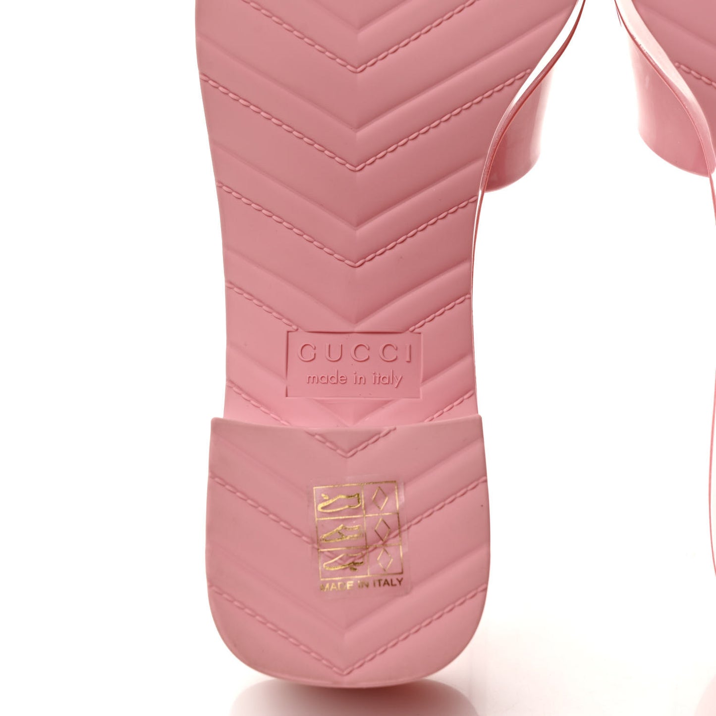 Rubber Gucci Logo Womens Platform 20/60mm Slide Sandals 35 Wild Rose