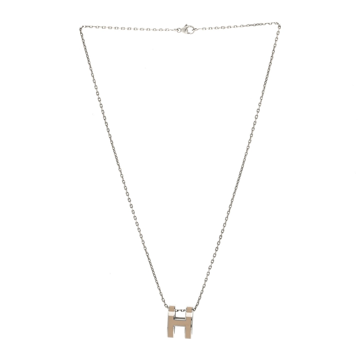 Lacquered Palladium Pop H Pendant Necklace Marron Glace