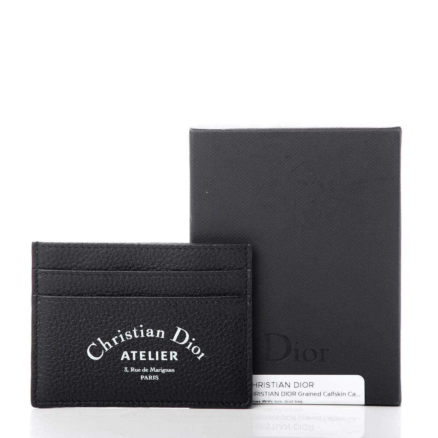 Grained Calfskin Card Holder Black
