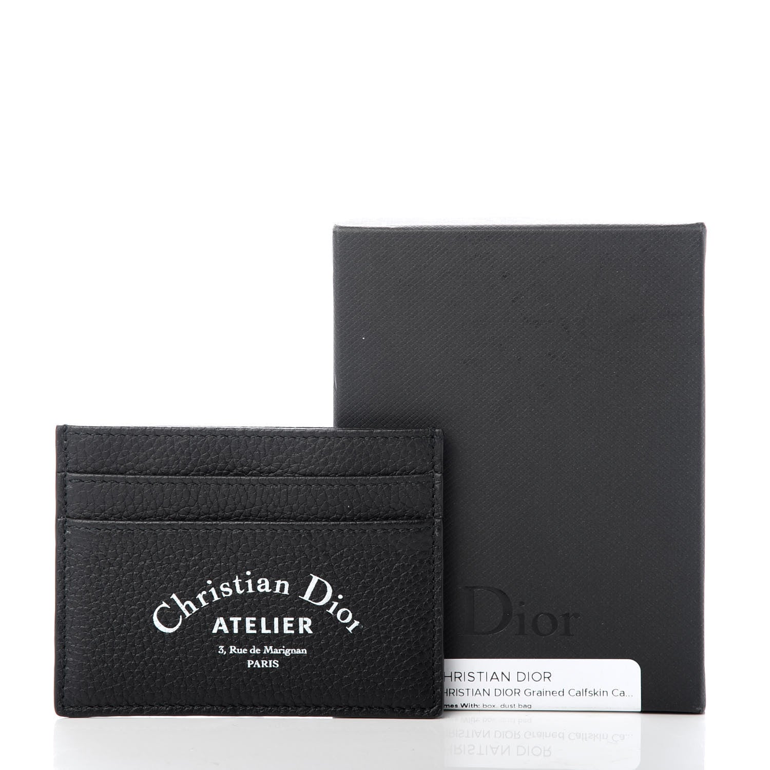 Christian Dior Grained Calfskin Card Holder Black 7 of 7