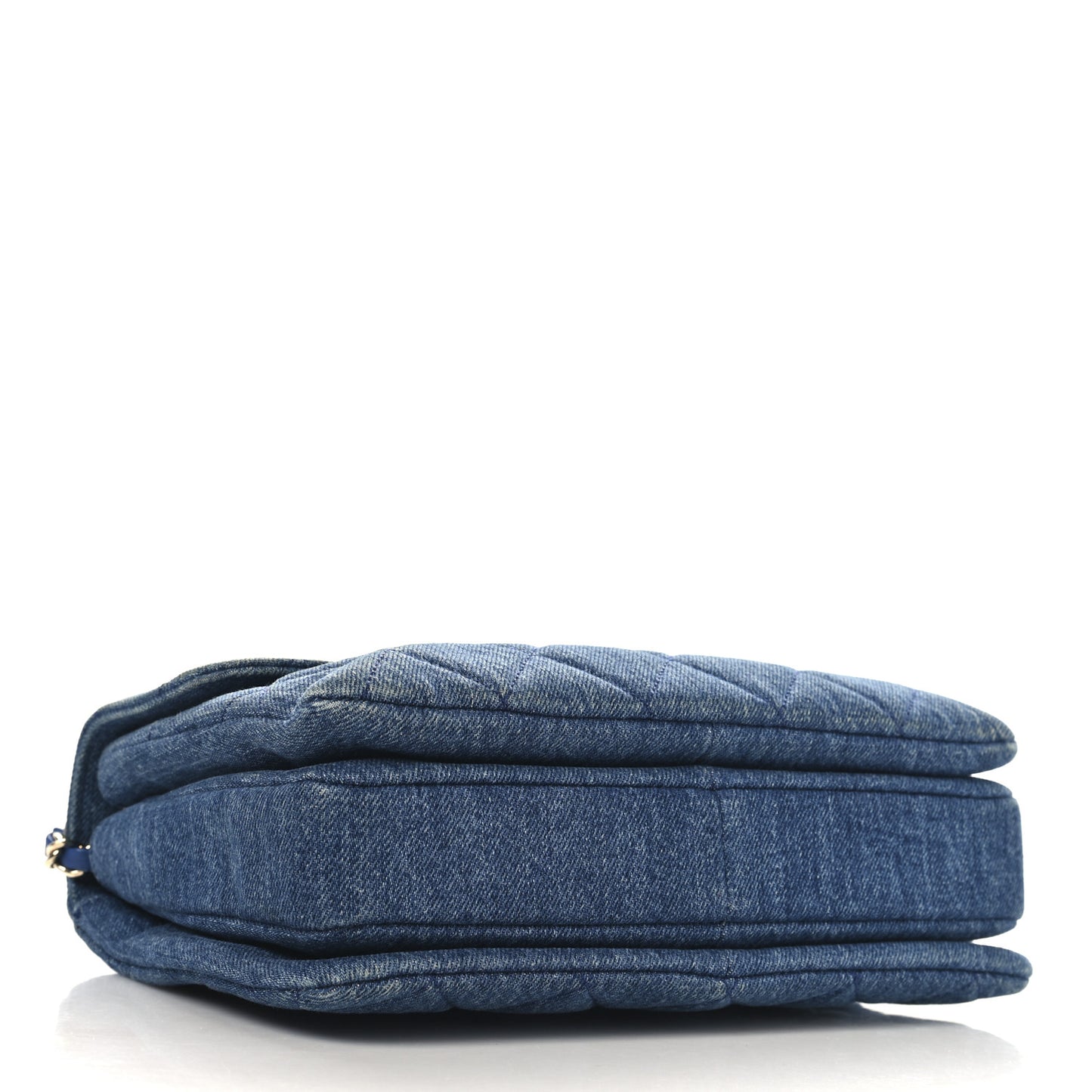 Denim Quilted Small Trendy CC Flap Dual Handle Bag Blue