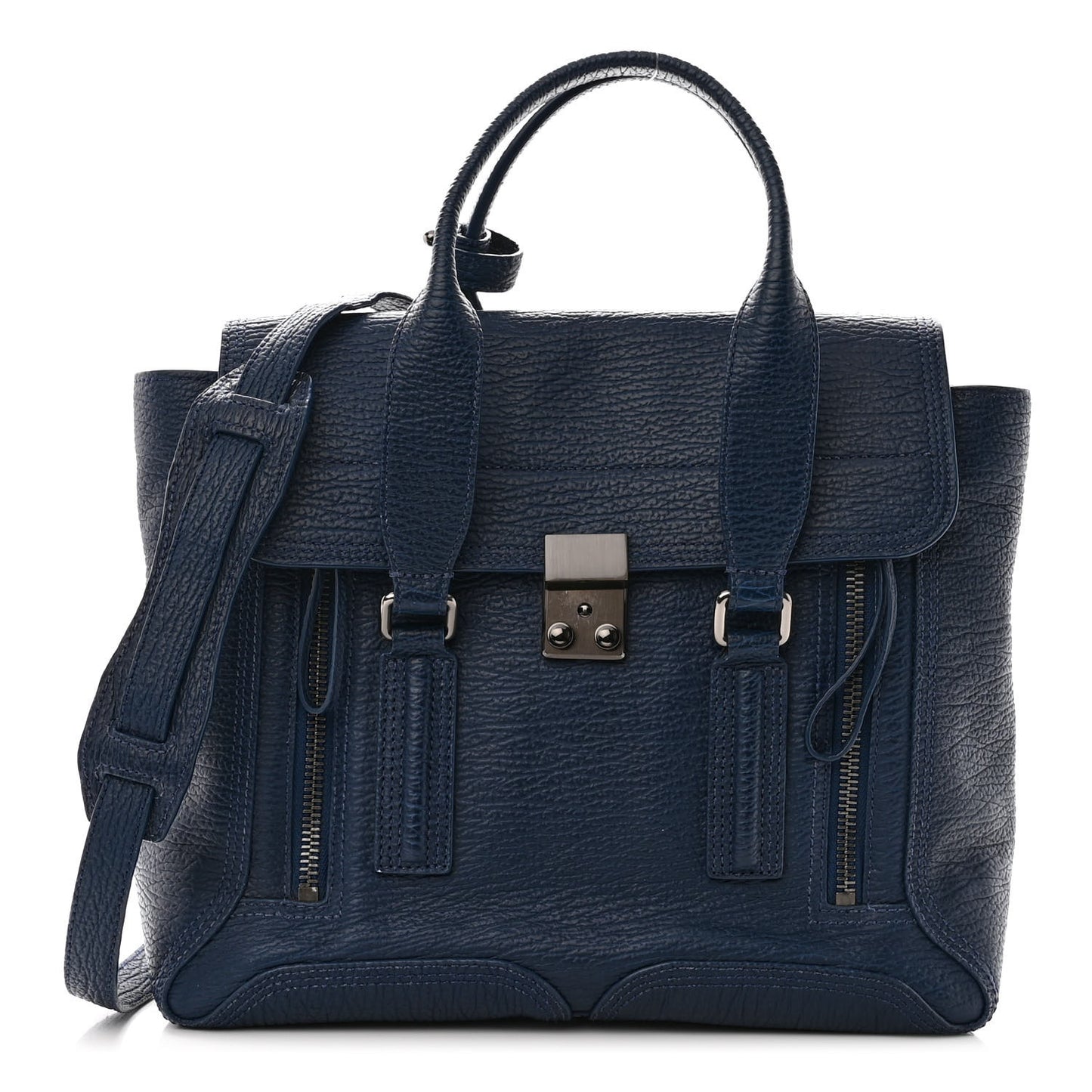 Textured Calfskin Medium Pashli Satchel Ink