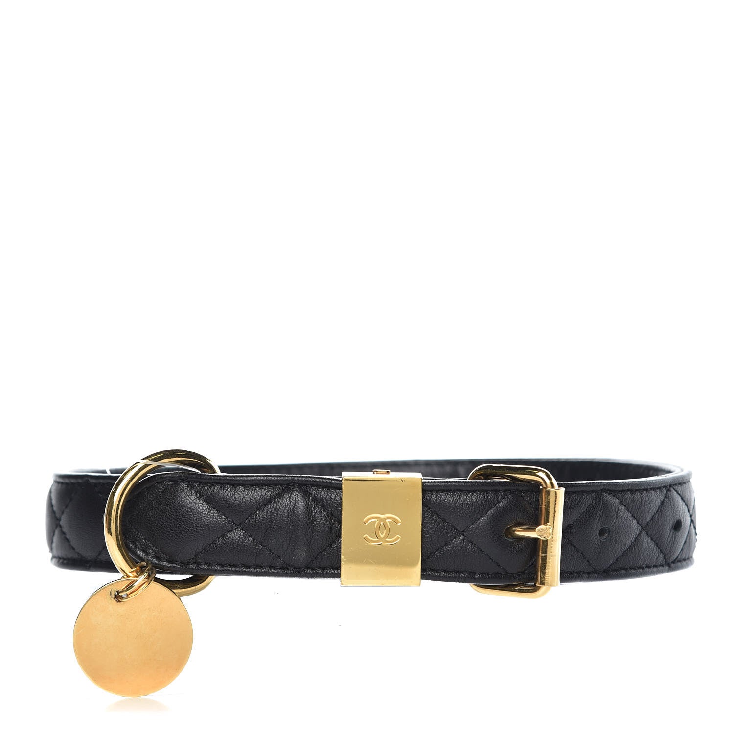 Chanel Calfskin Quilted Dog Collar Black 362360 – FASHIONPHILE