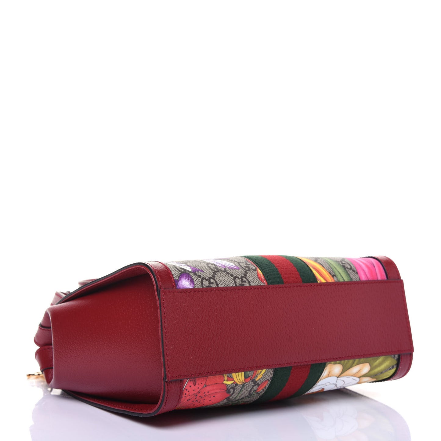 GG Supreme Monogram Flora Web Small Ophidia Tote Bag Red