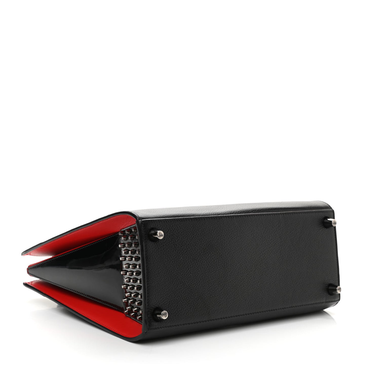 Calfskin Empire Patent Studded Medium Paloma Black