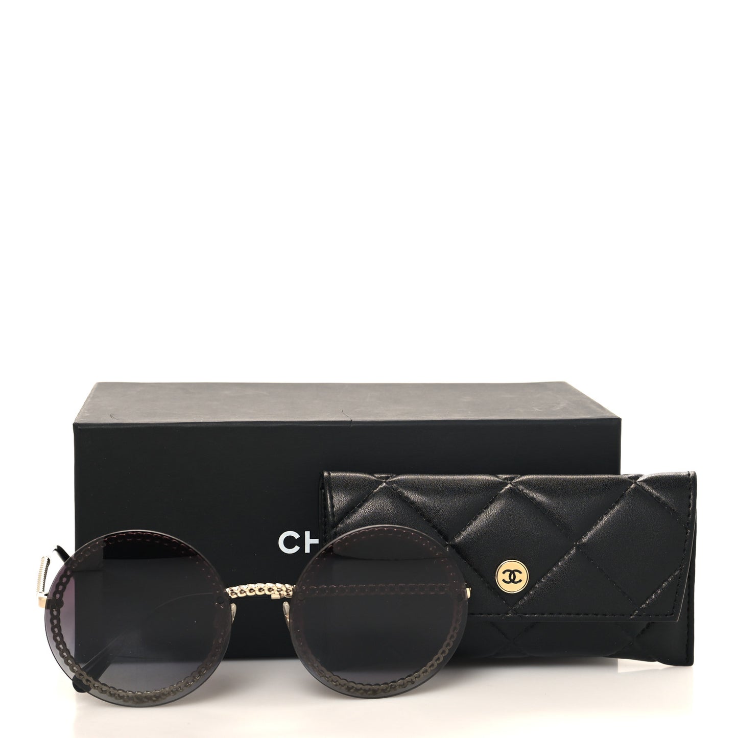 Round Chain Sunglasses 4245 Gold