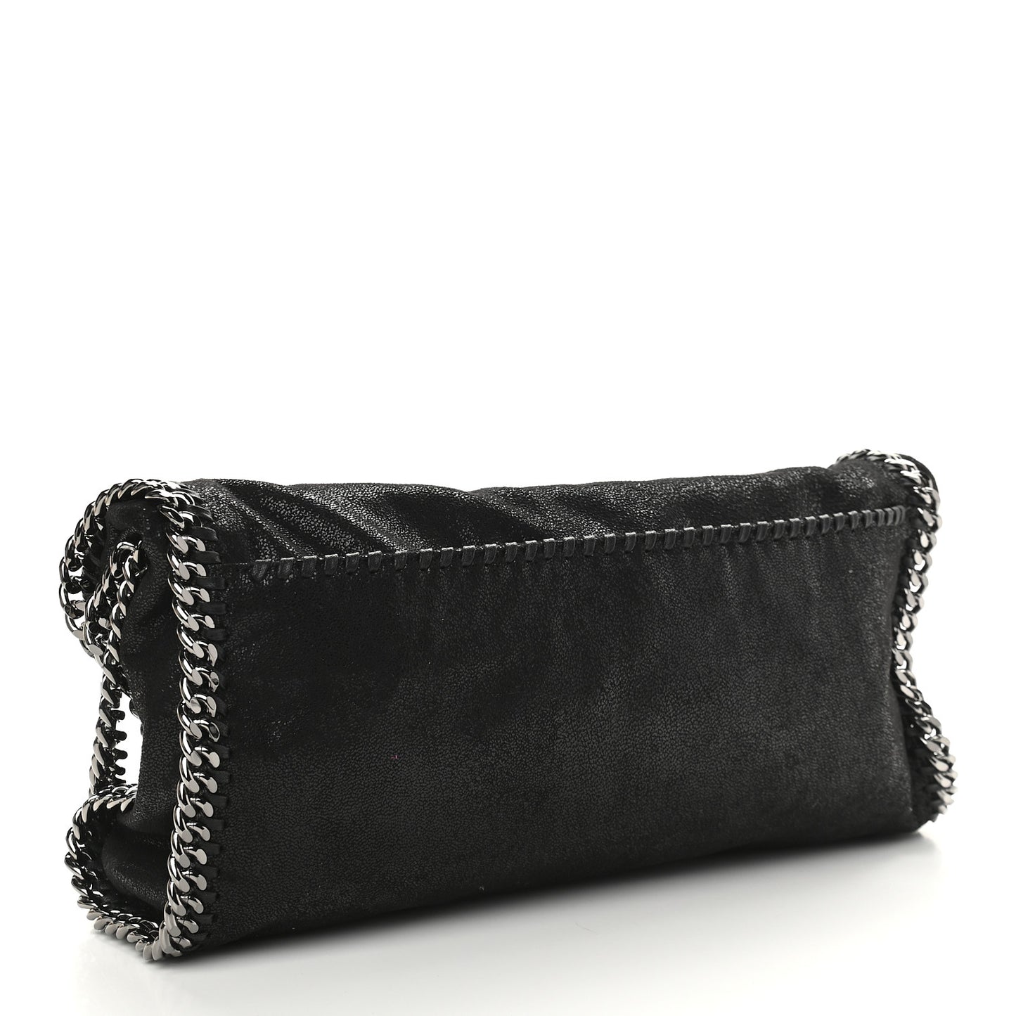 Embellished Shaggy Deer Small Falabella Fold Over Tote Black