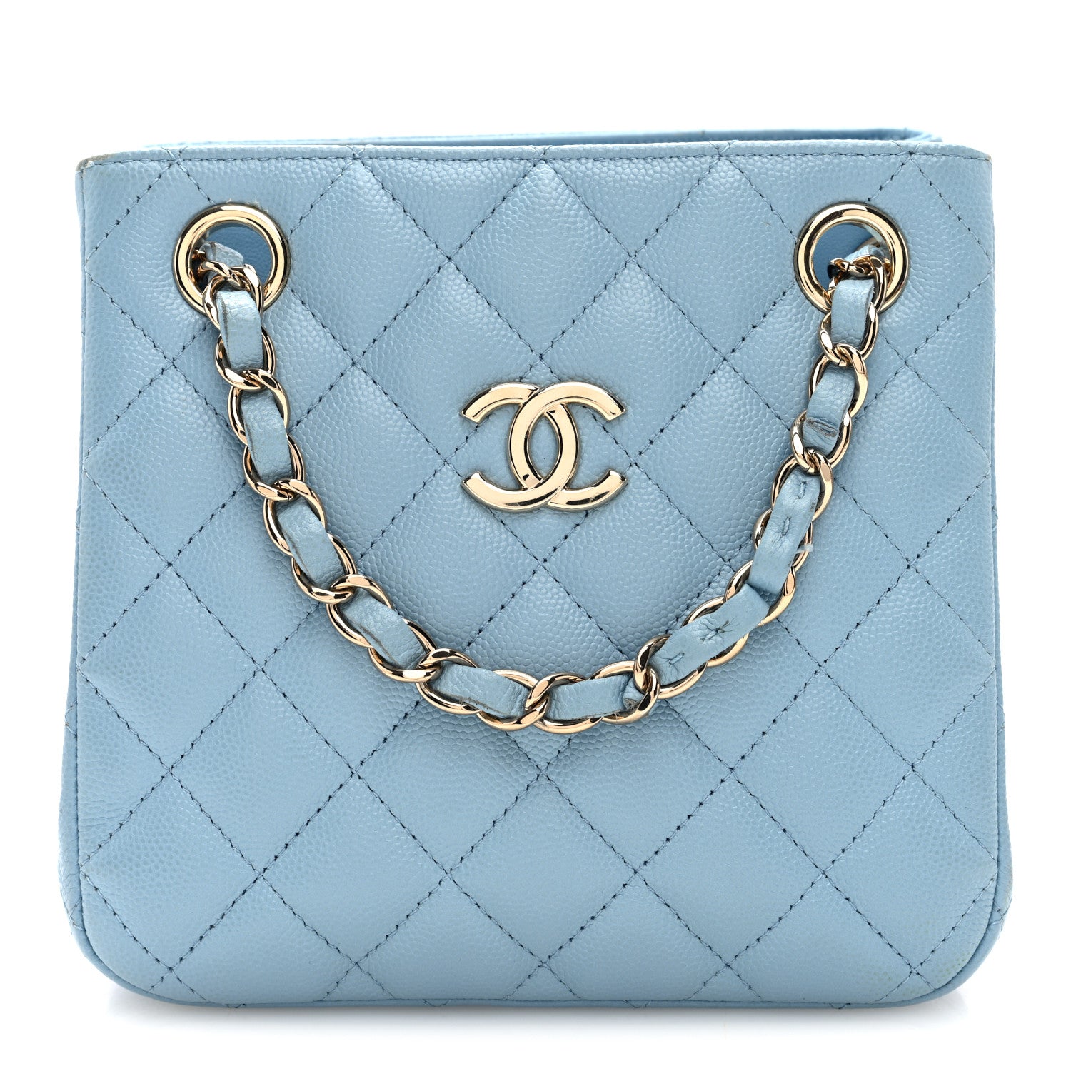 CHANEL ブルーキルティングバッグ Chanel Jumbo Caviar Dual Compartment Accordion Flap Bag - Luxe Du Jour