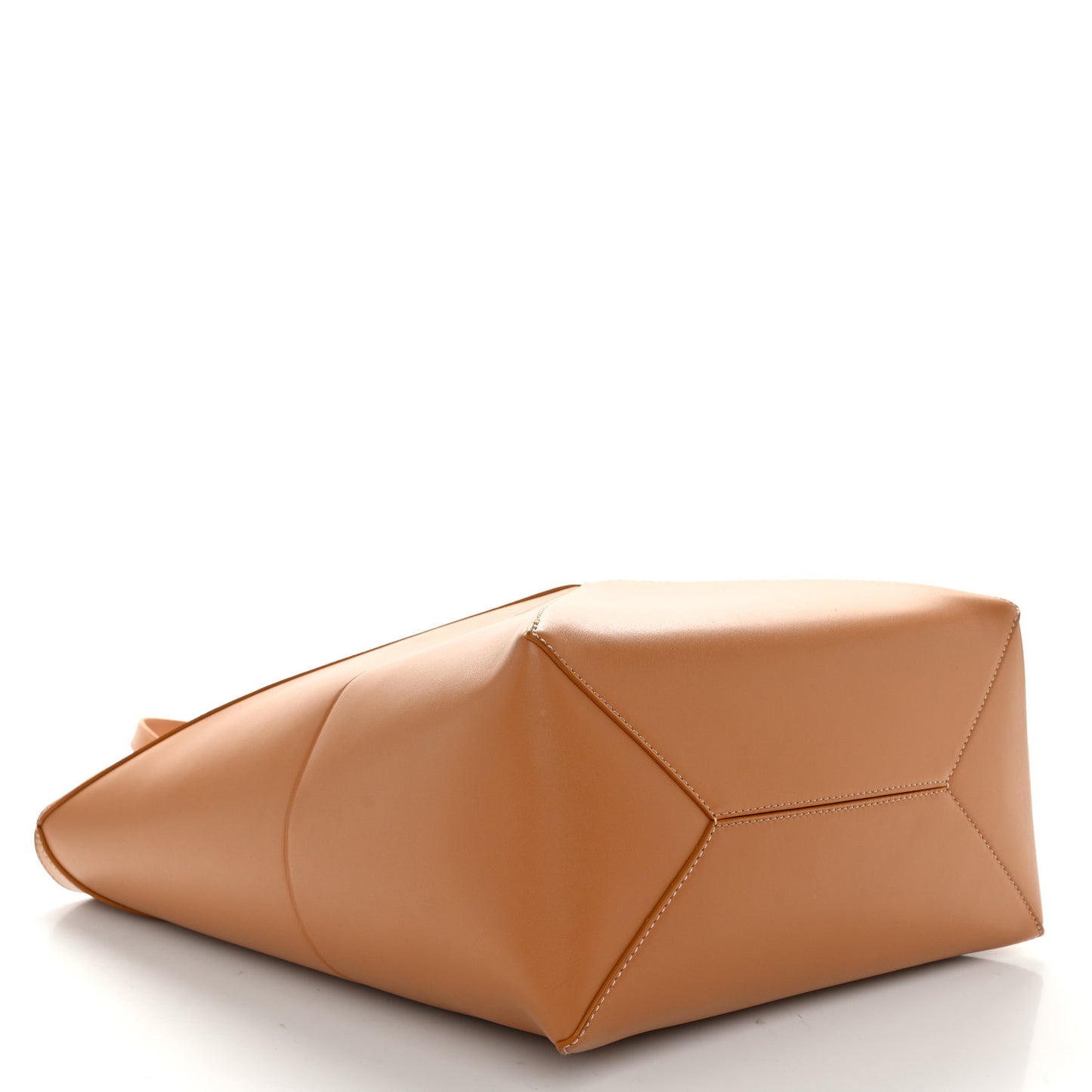 Shiny Calfskin Medium Puzzle Fold Tote Warm Desert