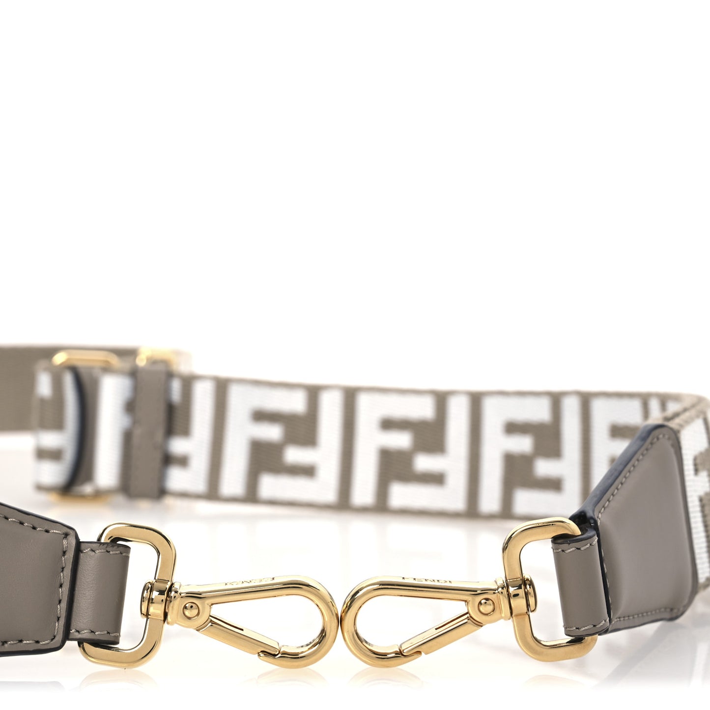 Jacquard Ribbon Vitello King FF Bi-Color Intreccio Adjustable Strap You Tortora White Anthracite
