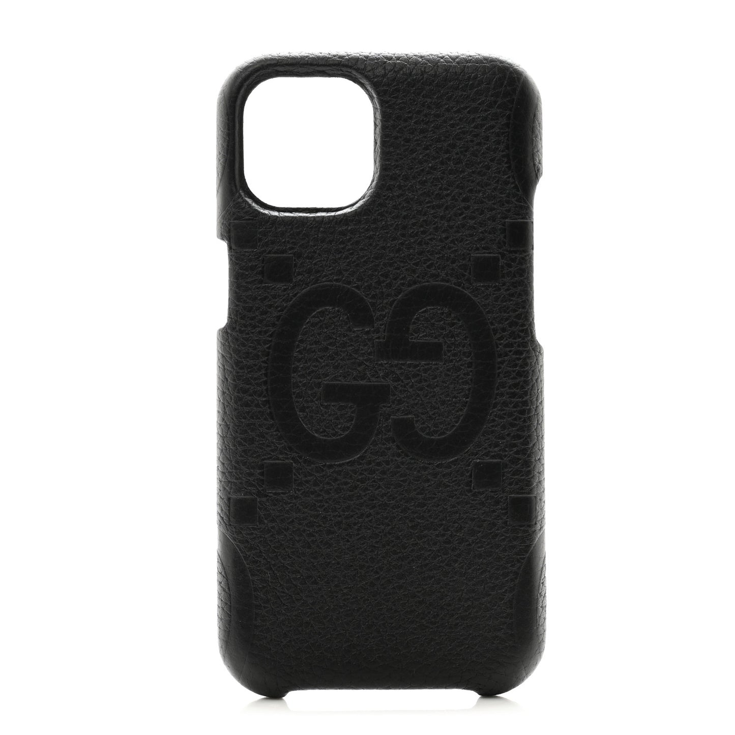 Piuma Calfskin Jumbo GG Embossed iPhone 15 Phone Case Black