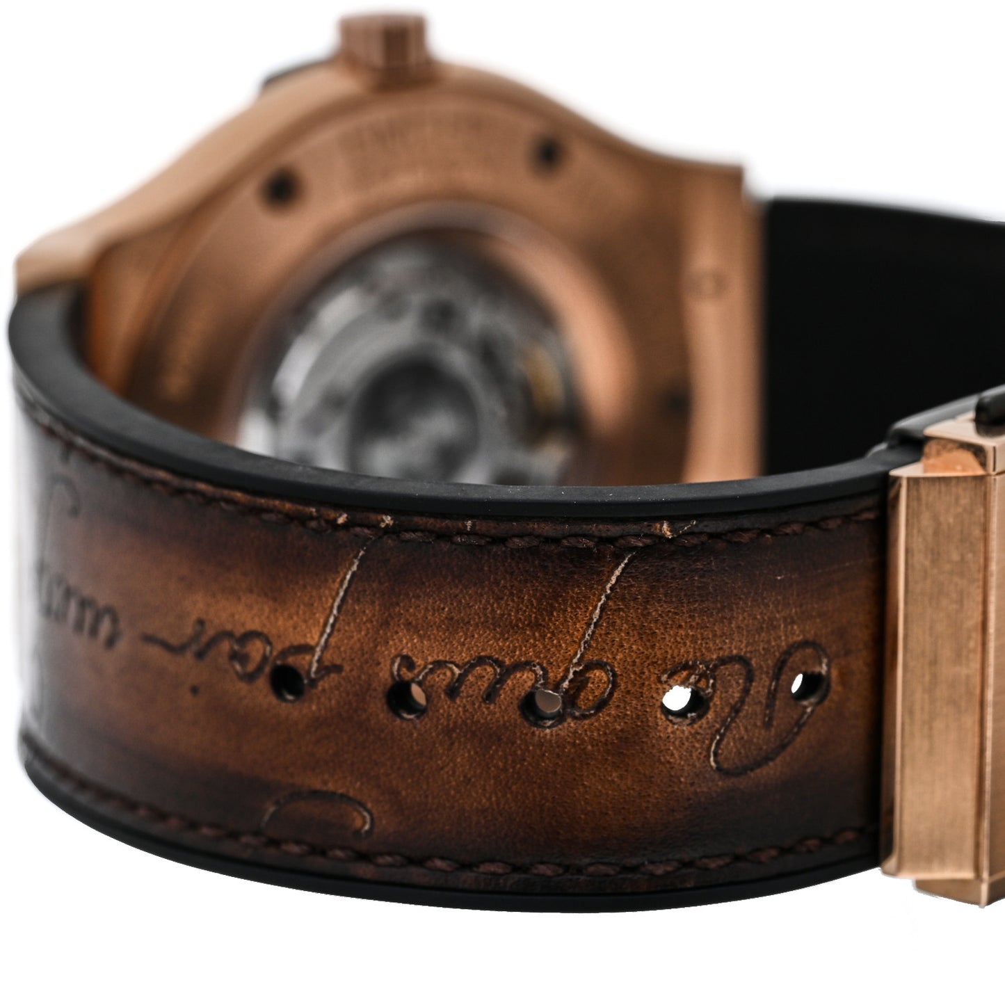 18K Rose Gold Calfskin 45mm Classic Fusion “Berluti Scritto” Automatic Watch Brown 511.OX.0500.VR.BER16