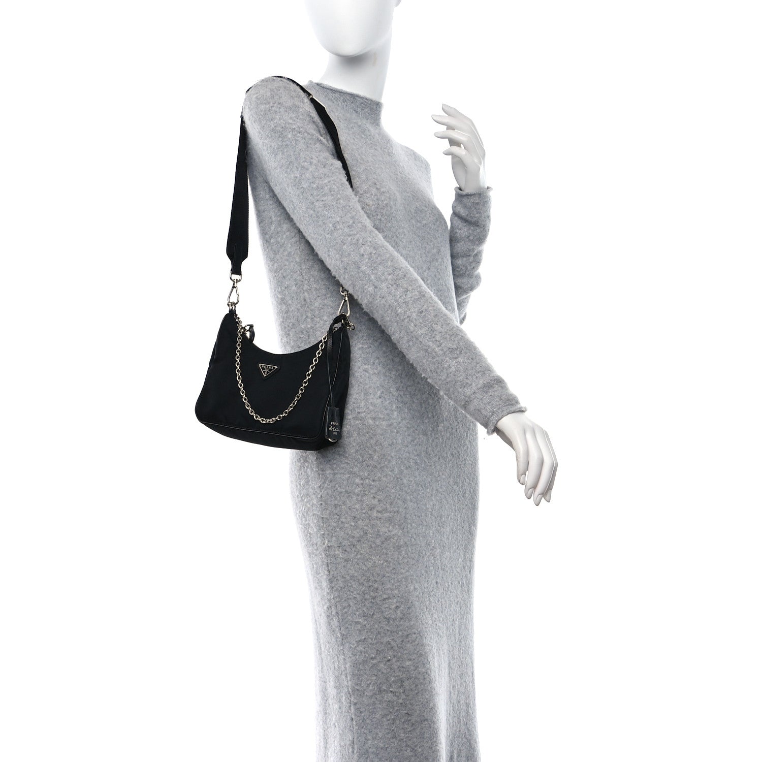 Prada Nylon Re-Edition 2005 Shoulder Bag Black 2 of 12