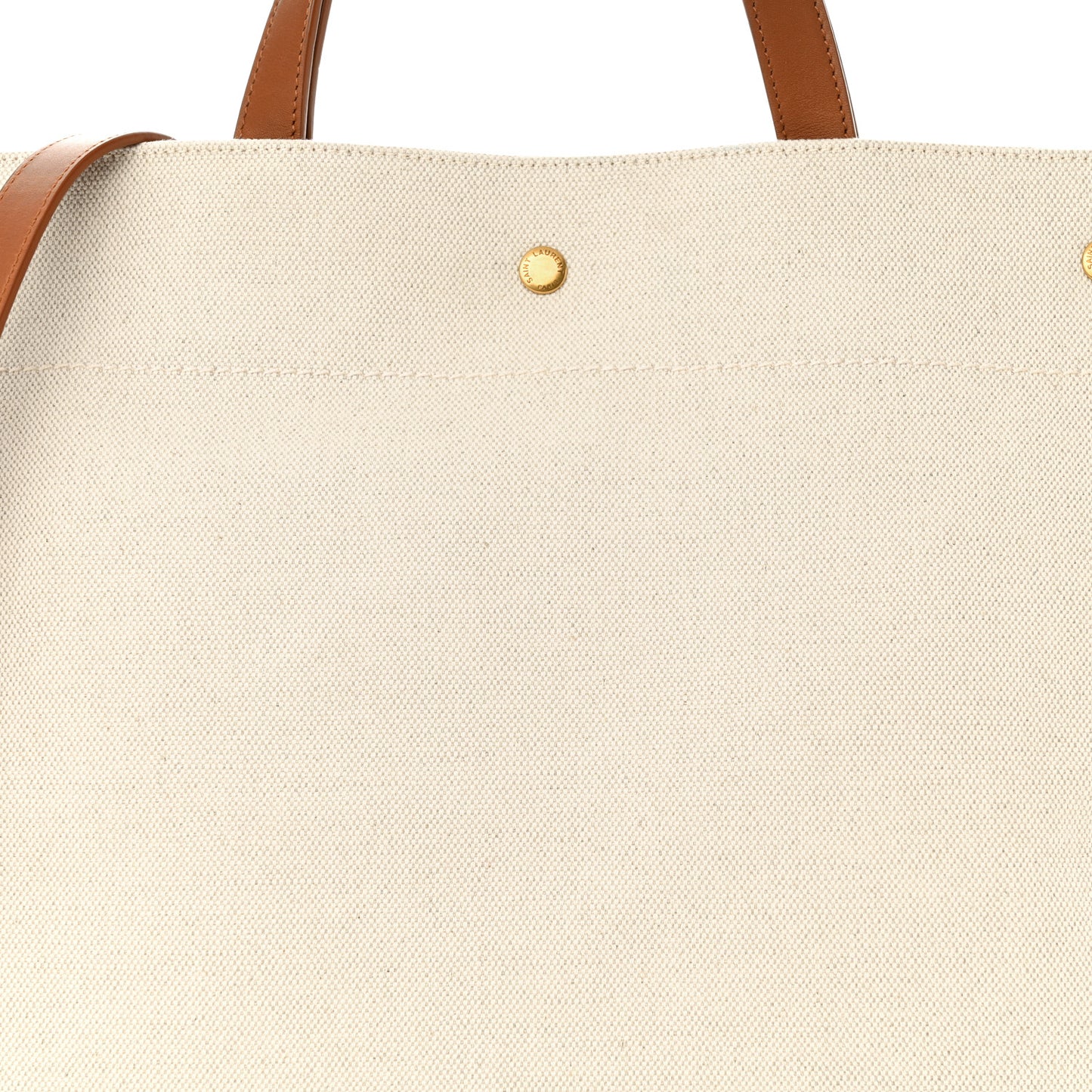 Canvas Smooth Calfskin Universite North South Foldable Tote Naturel Brick