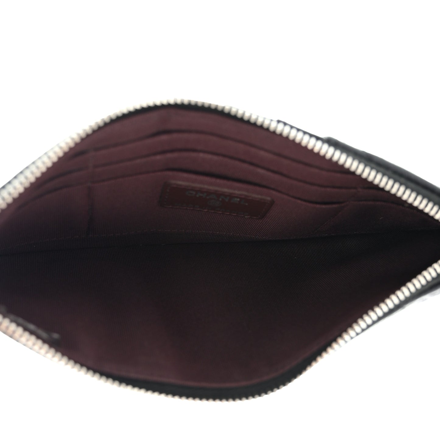 Caviar Quilted Classic Flat Wallet Pouch Black