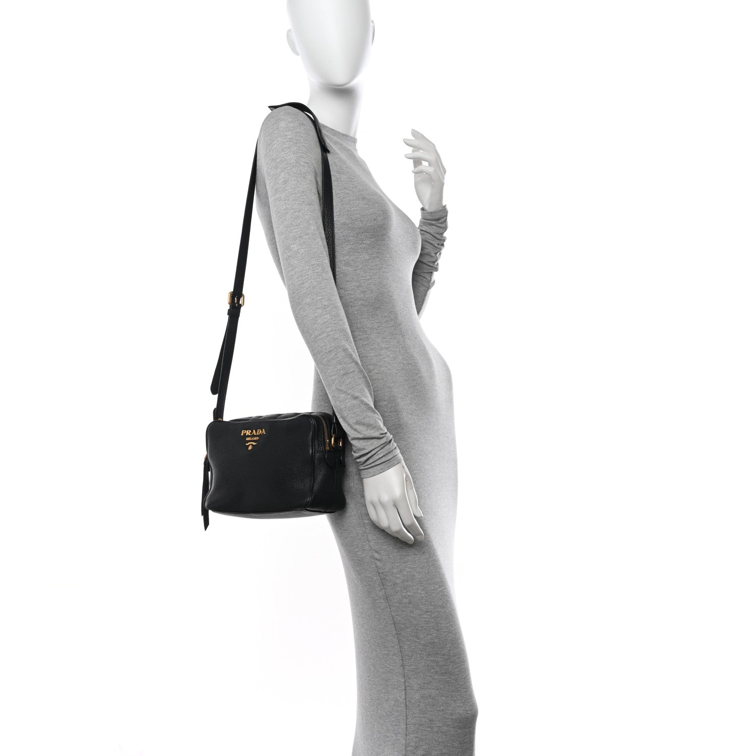 Prada Vitello Phenix Camera Bag Black 2 of 14