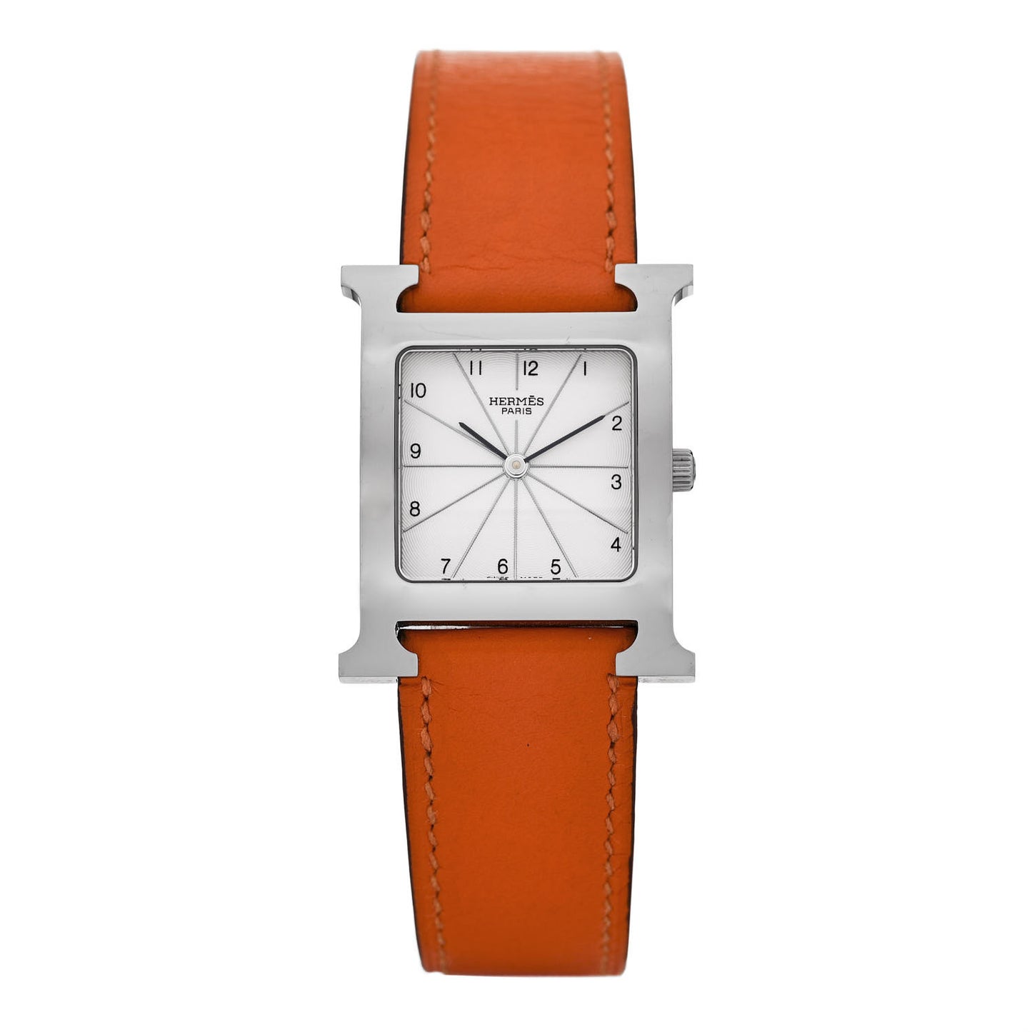 Stainless Steel Swift 26mm Heure H Hour Quartz Watch Orange