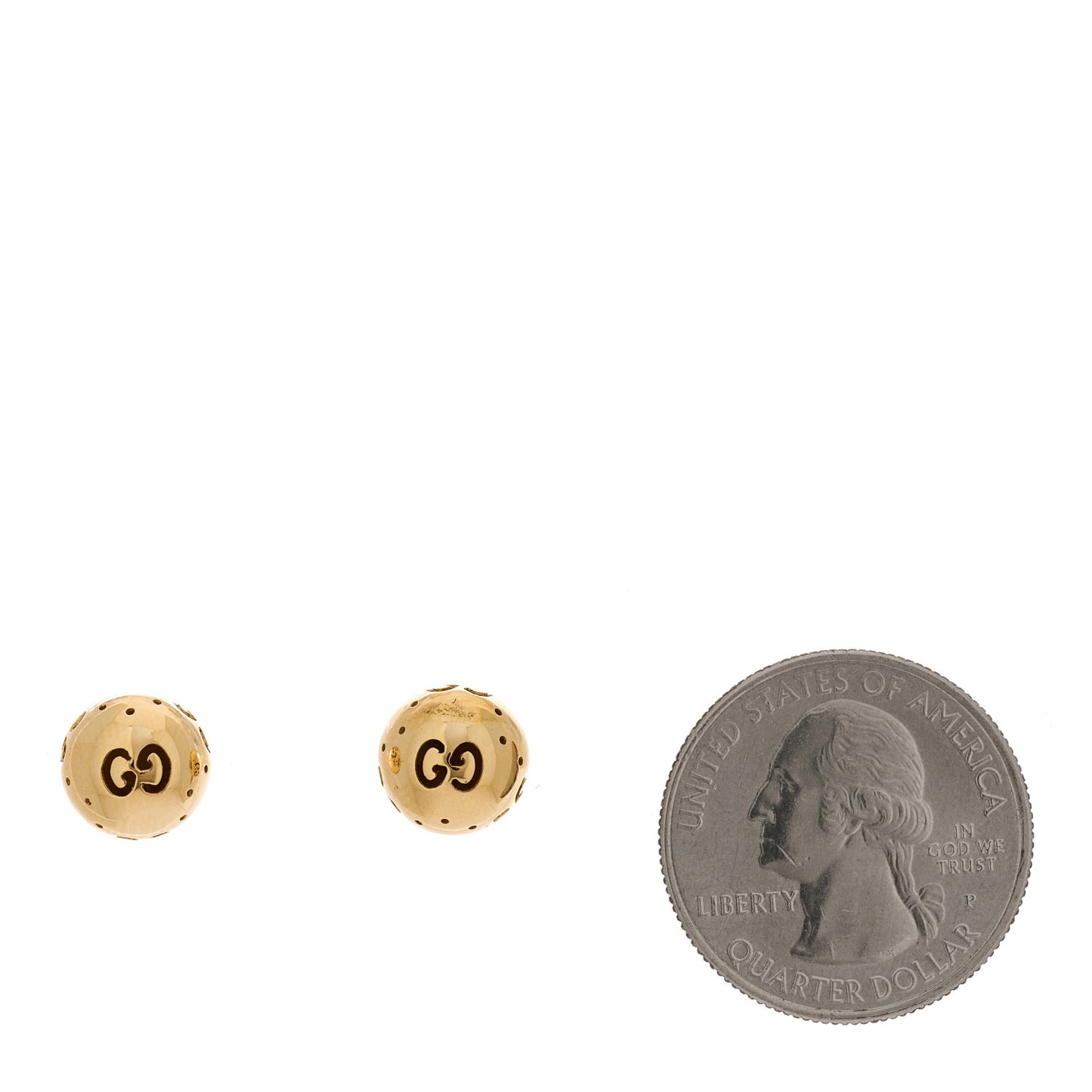 18K Yellow Gold Icon Ball Stud Earrings