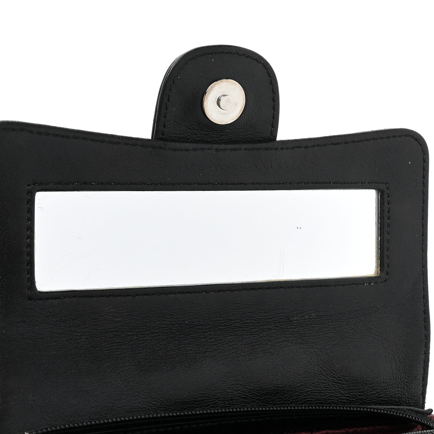 Lambskin Quilted Flap Cosmetic Case Black