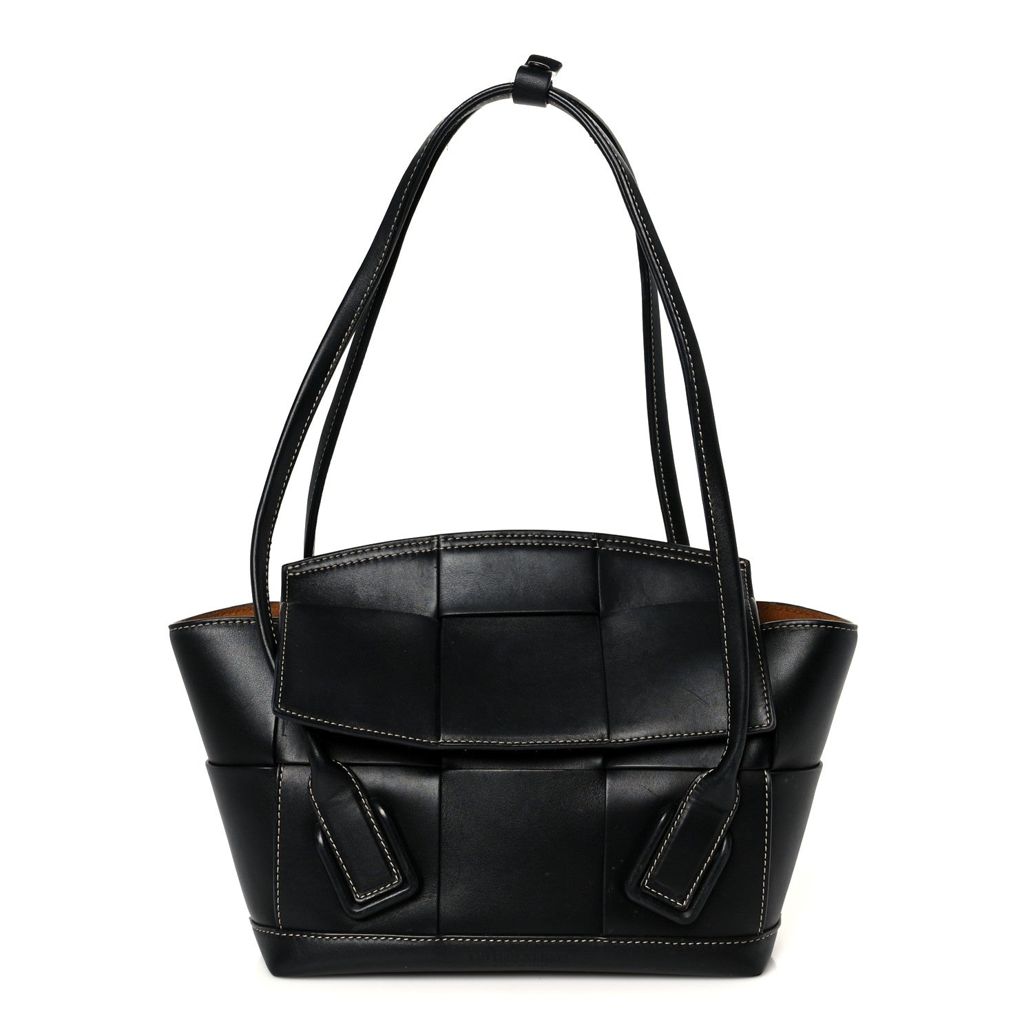 Bottega Veneta French Calfskin Maxi Intrecciato Arco 33 Black