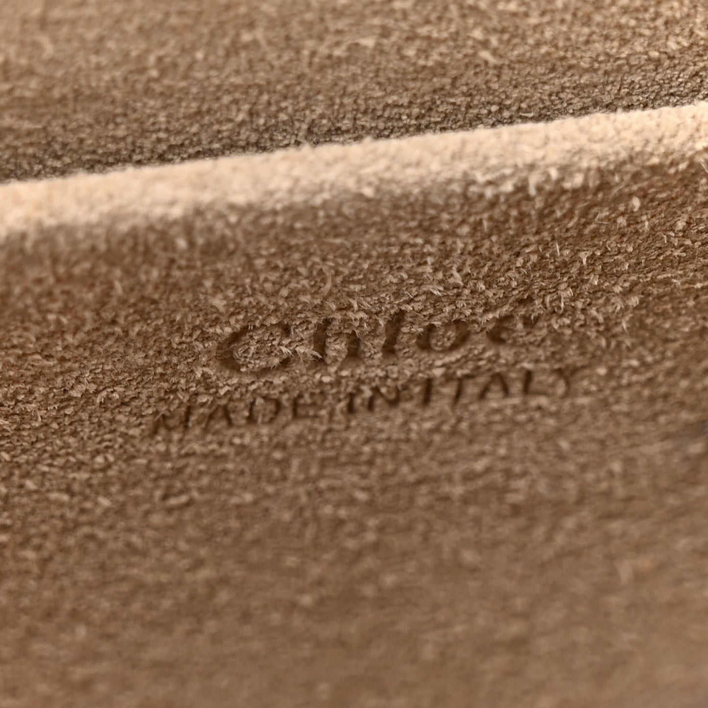 Calfskin Suede Small Nile Bracelet Bag Biscotti Beige