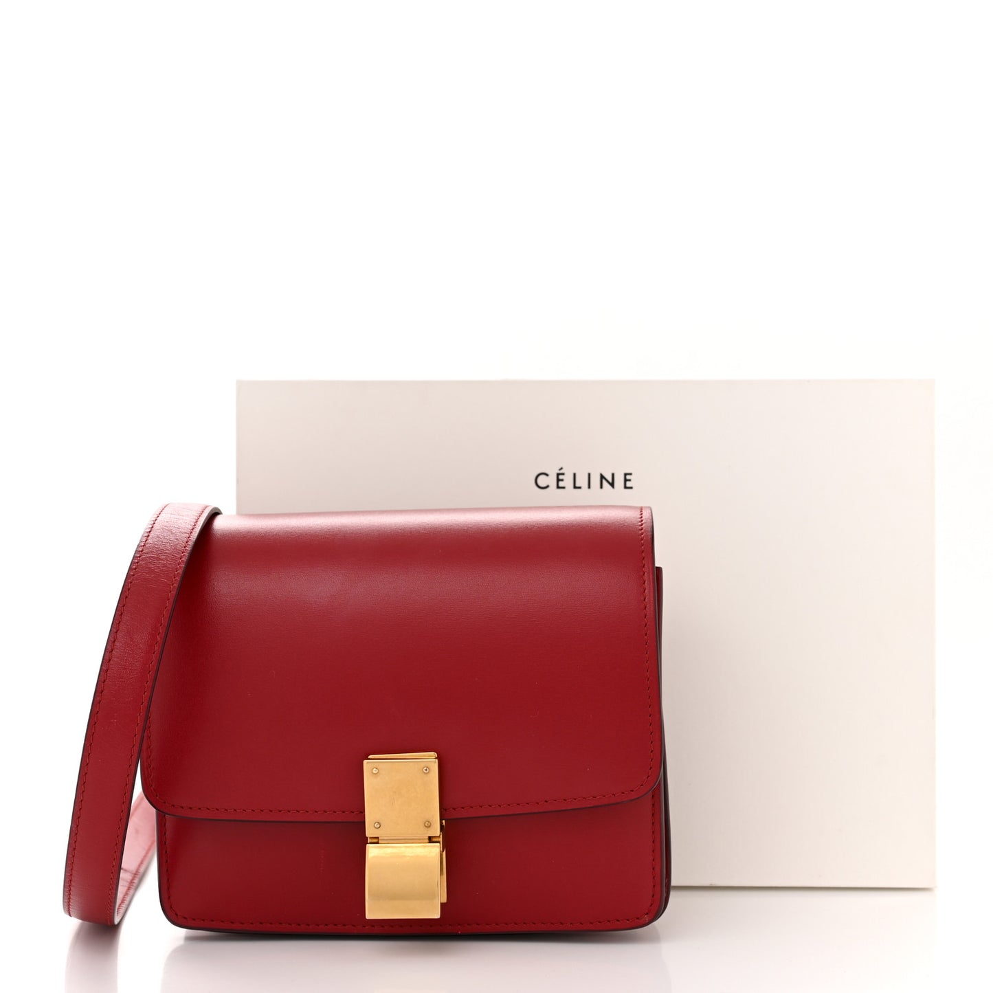 Smooth Calfskin Small Classic Box Flap Bag Red