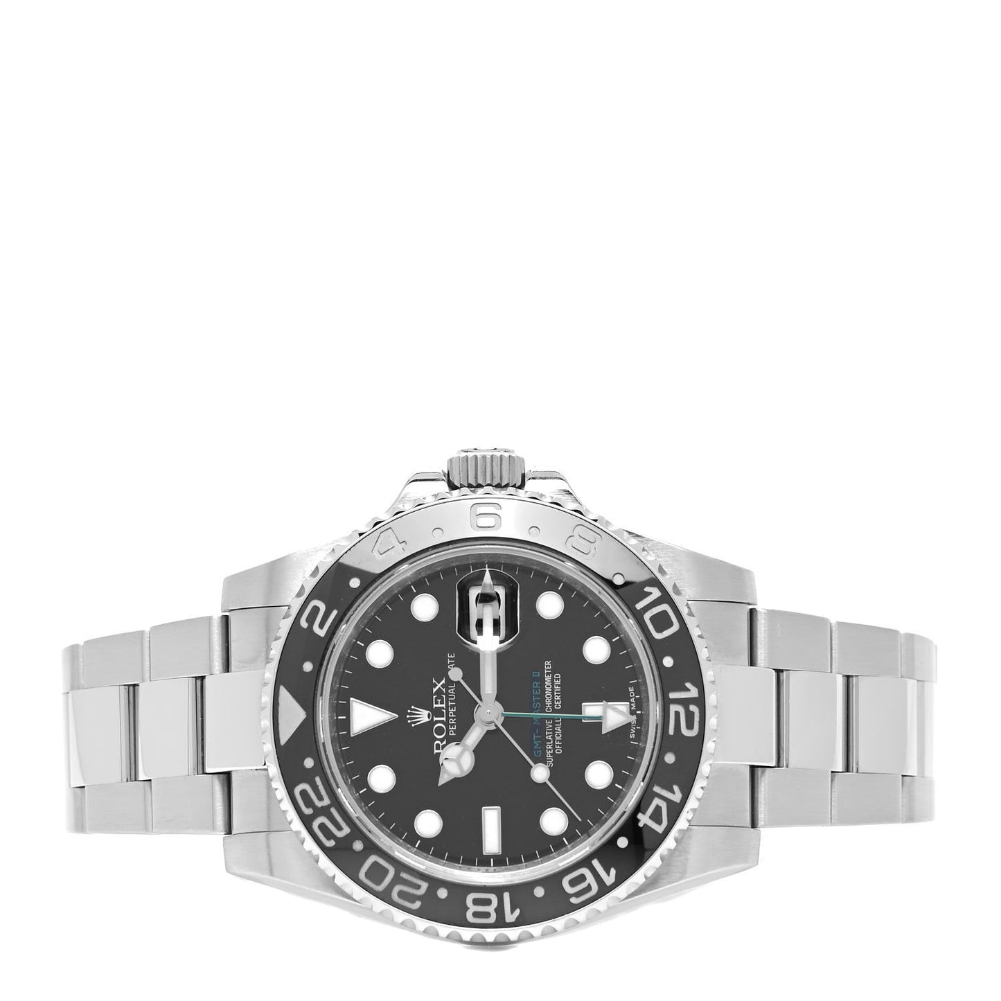 Stainless Steel 40mm Oyster Perpetual Date GMT Master II Watch Black 116710LN