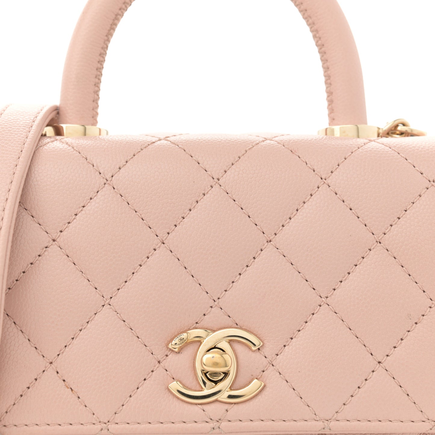 Caviar Quilted Extra Mini Coco Handle Flap Light Pink