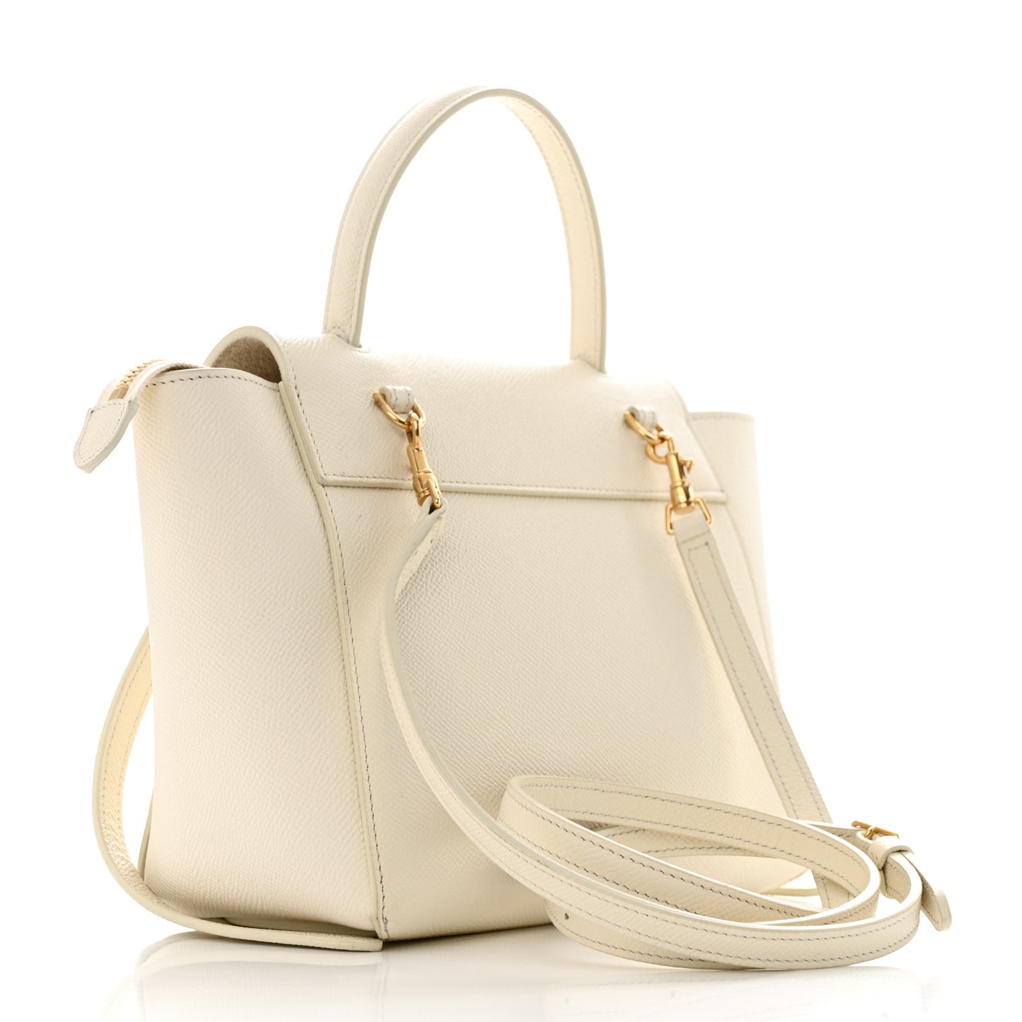 Grained Calfskin Nano Belt Bag Chalk
