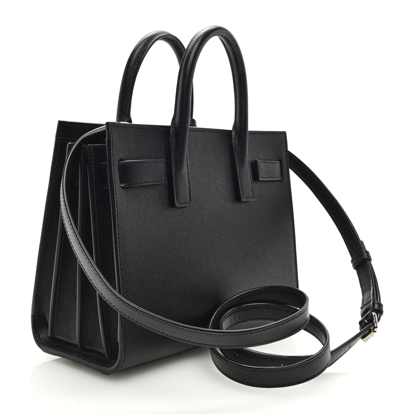 SAINT LAURENT Grained Calfskin Nano Sac De Jour Black