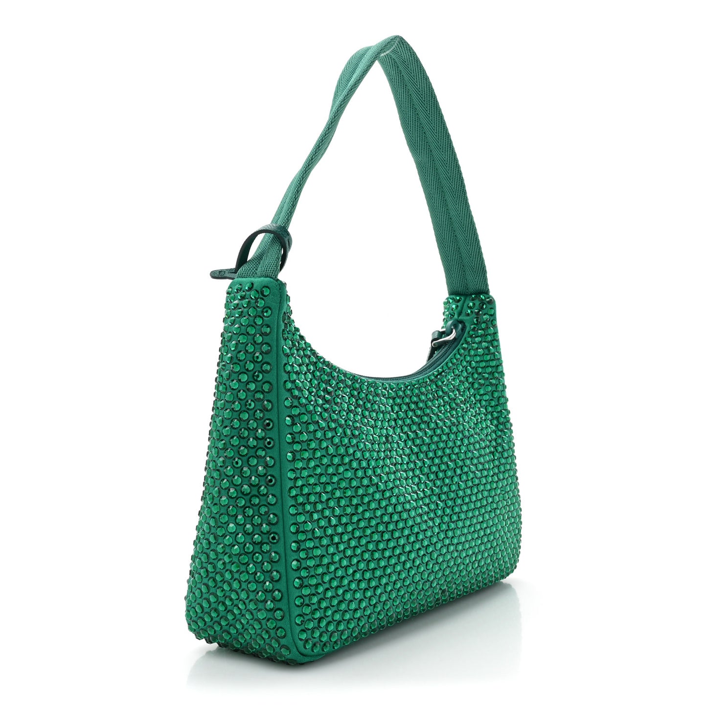 Satin Crystal Mini Re-Edition 2000 Bag Mango