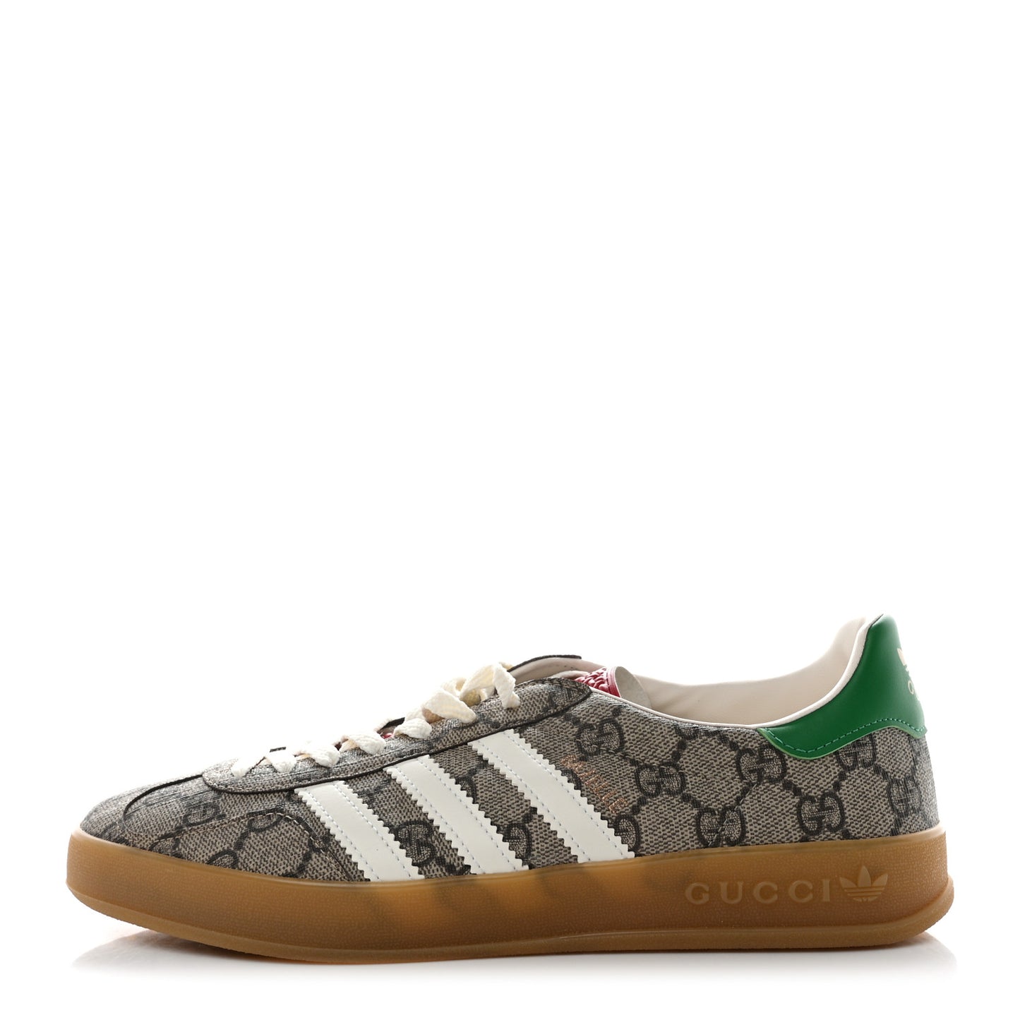 X ADIDAS GG Supreme Monogram Mens Gazelle Sneakers 7.5 Beige Ebony Off White New Shamarock