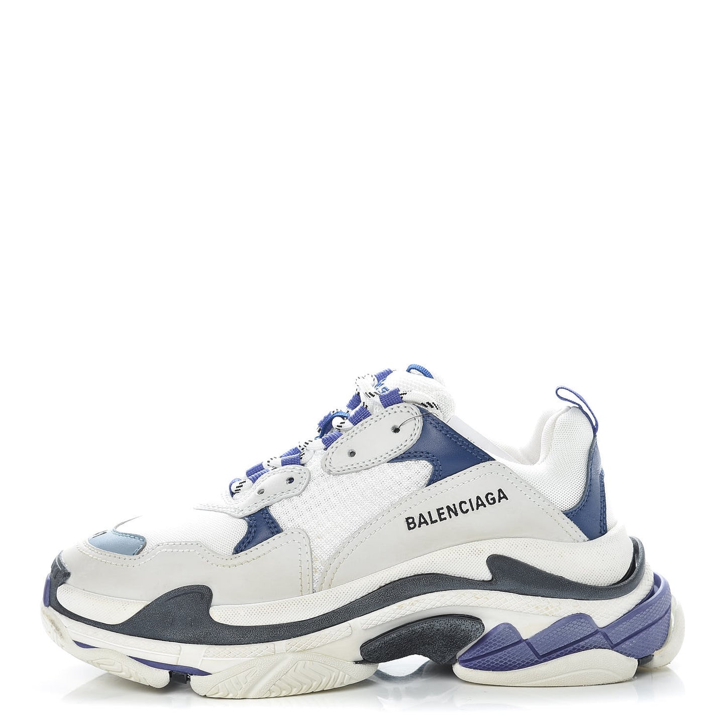 Fabric Mesh Mens Triple S Sneakers 41 White Blue Violet