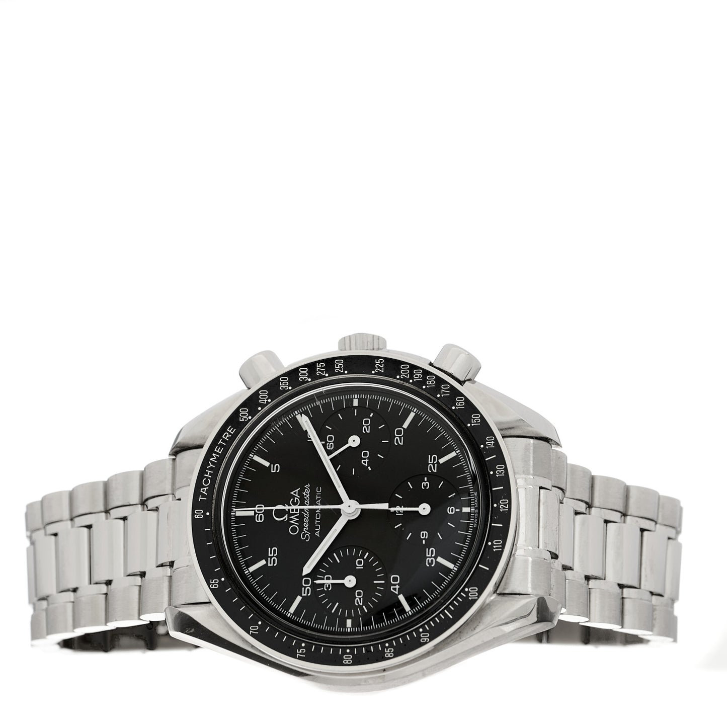 Stainless Steel 39mm Speedmaster Chronograph Automatic Watch Black 17500321