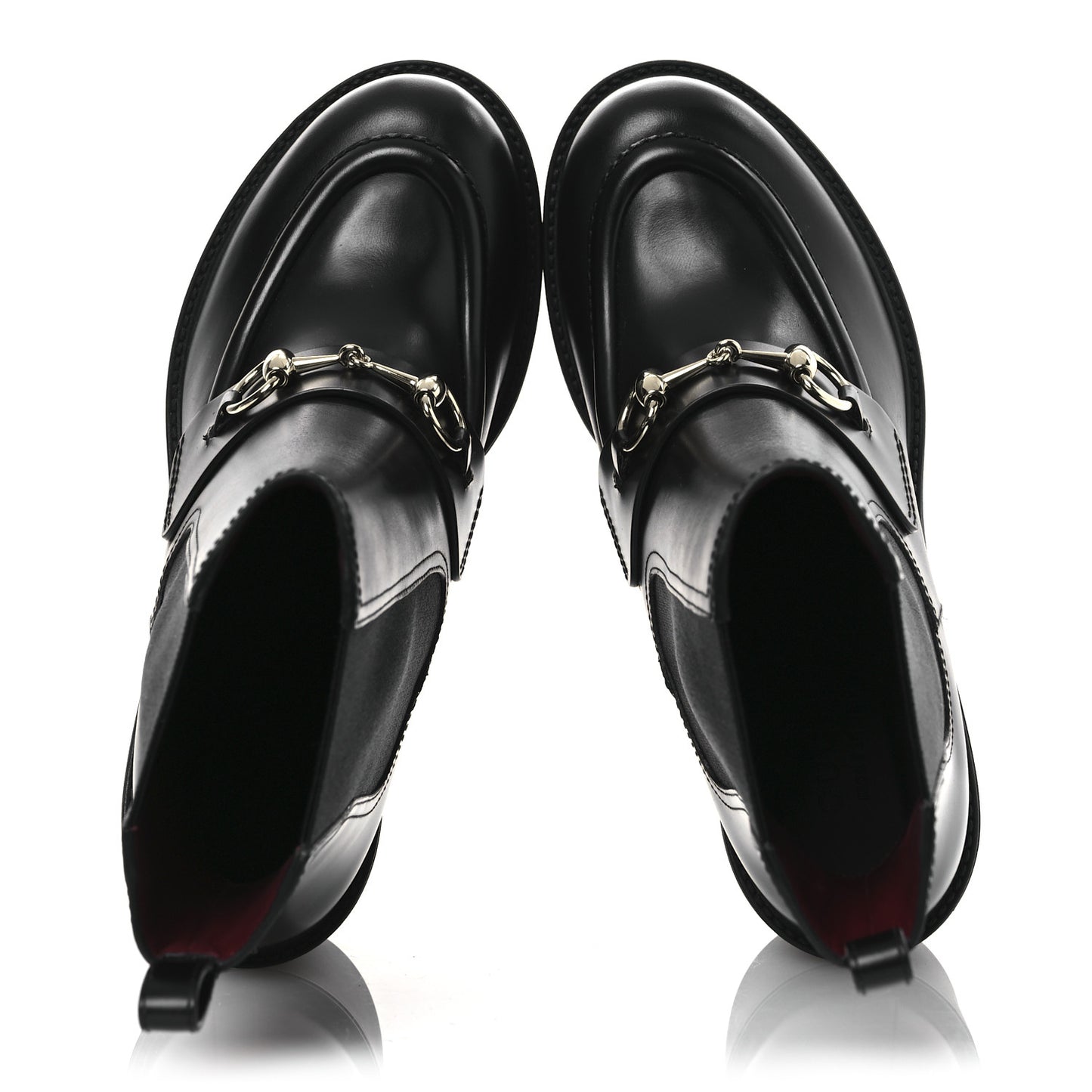 Calfskin Horsebit Ankle Boots 38 Black