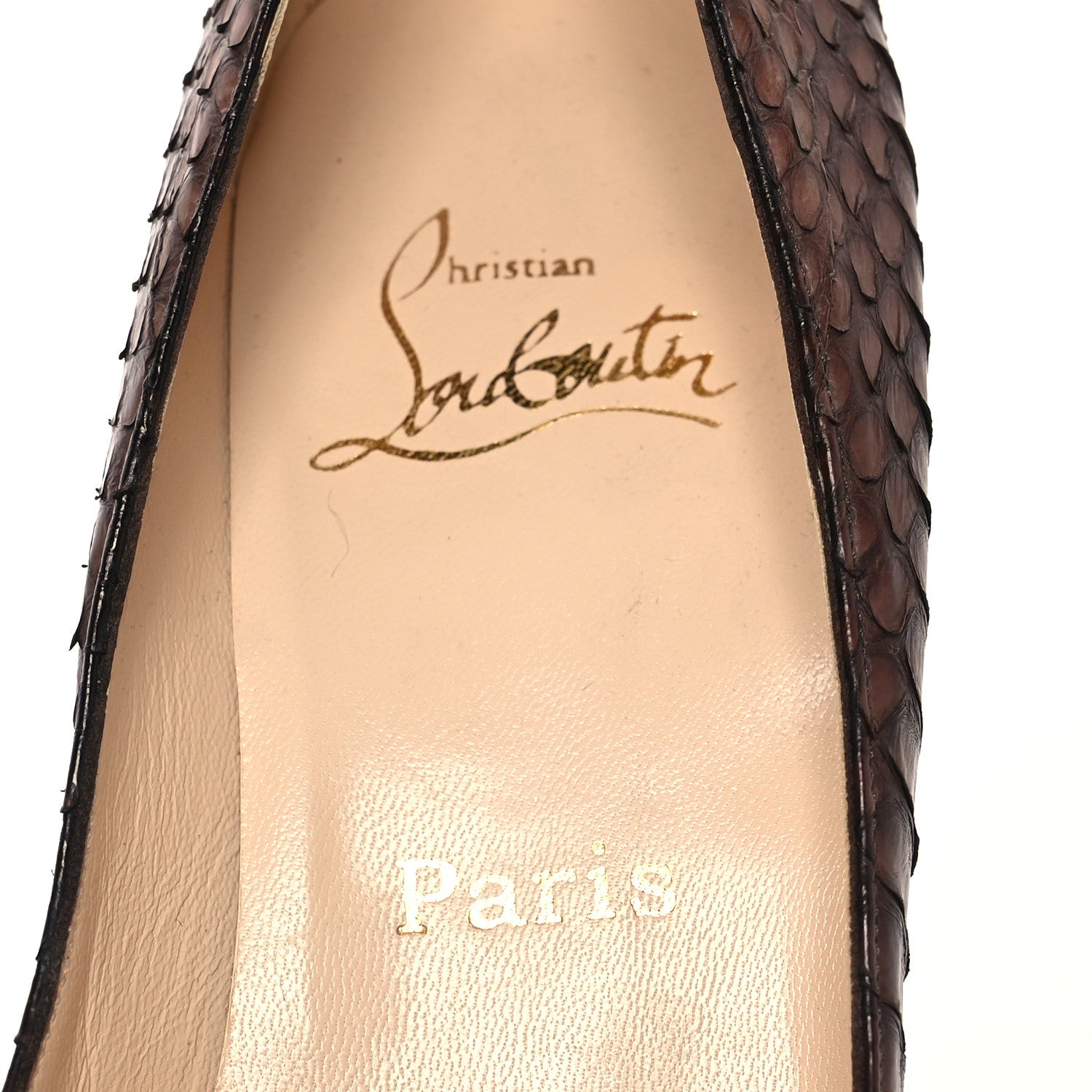 Christian Louboutin Watersnake Altadama 140 Pumps 38.5 Testa Di Moro 8 of 13