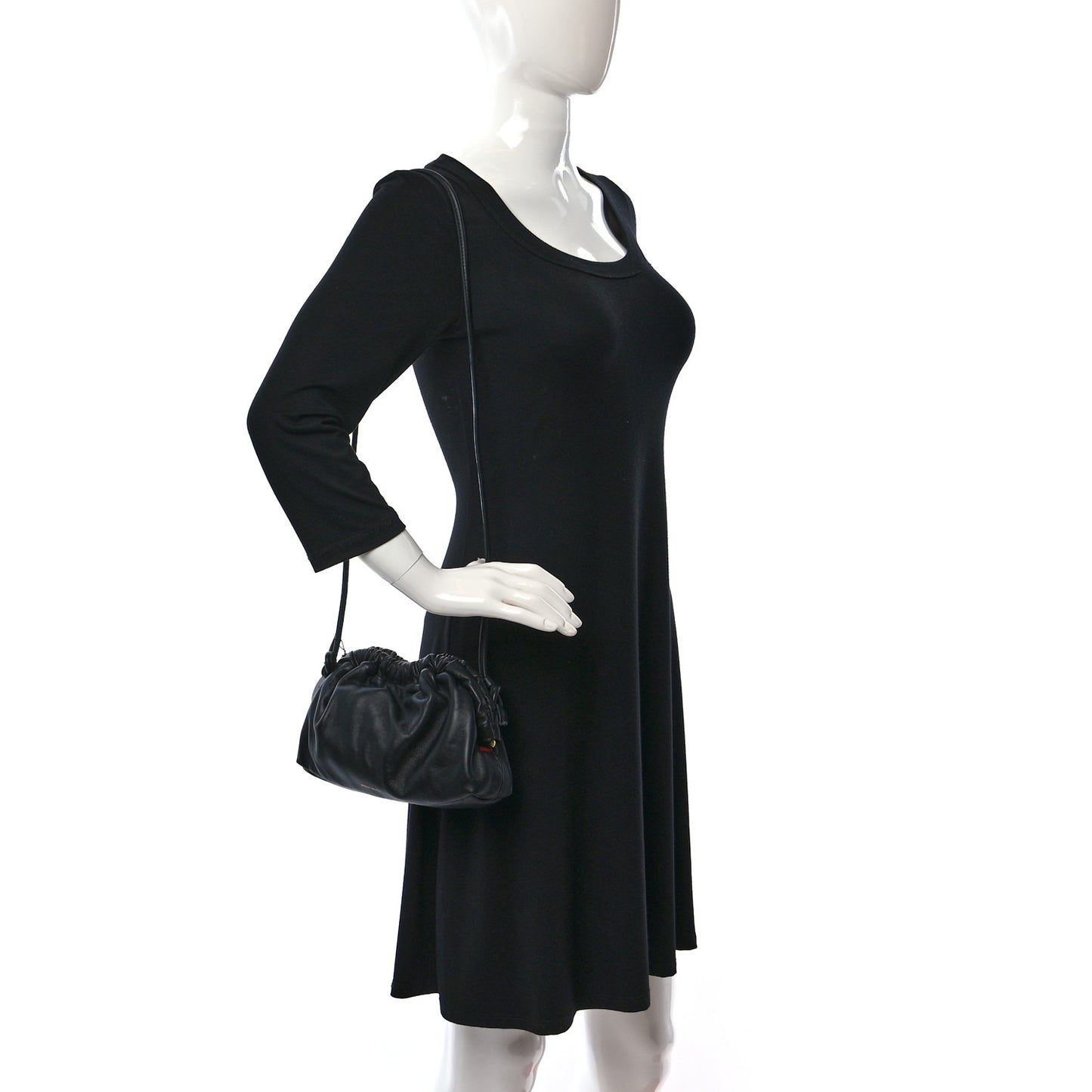 Lambskin Mini Cloud Clutch Black Flamma