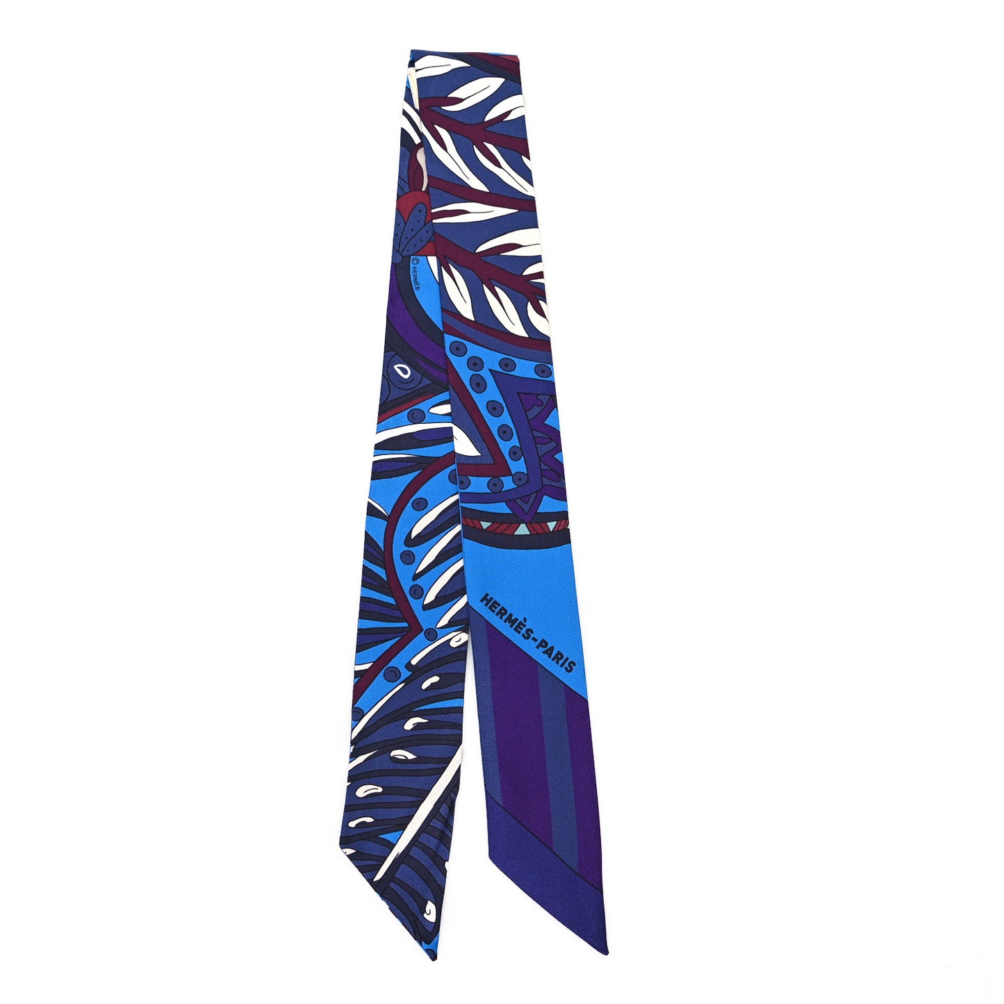 Silk Le Jardin de la Maharani Twilly Bleu Cobalt Bordeaux