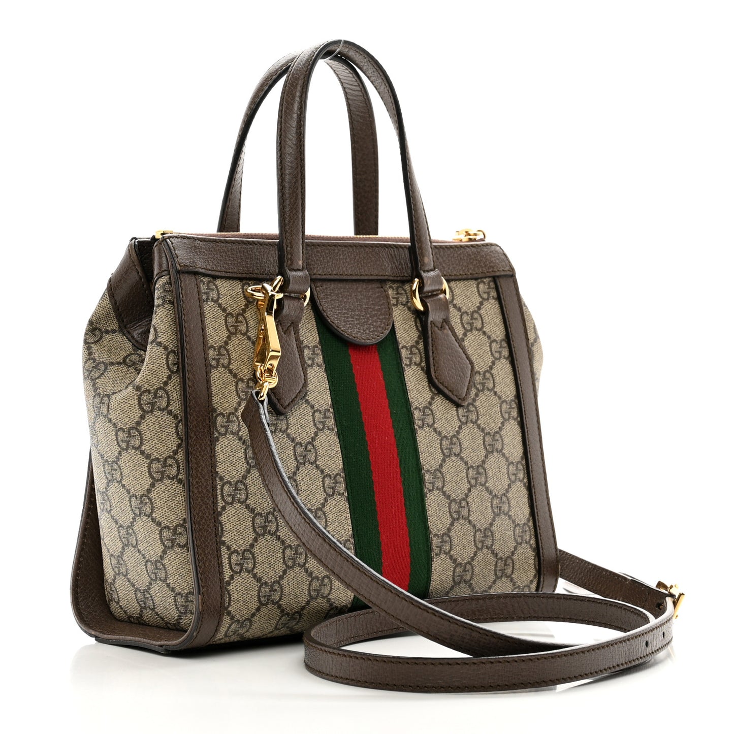 GG Supreme Monogram Small Ophidia Tote Bag Brown