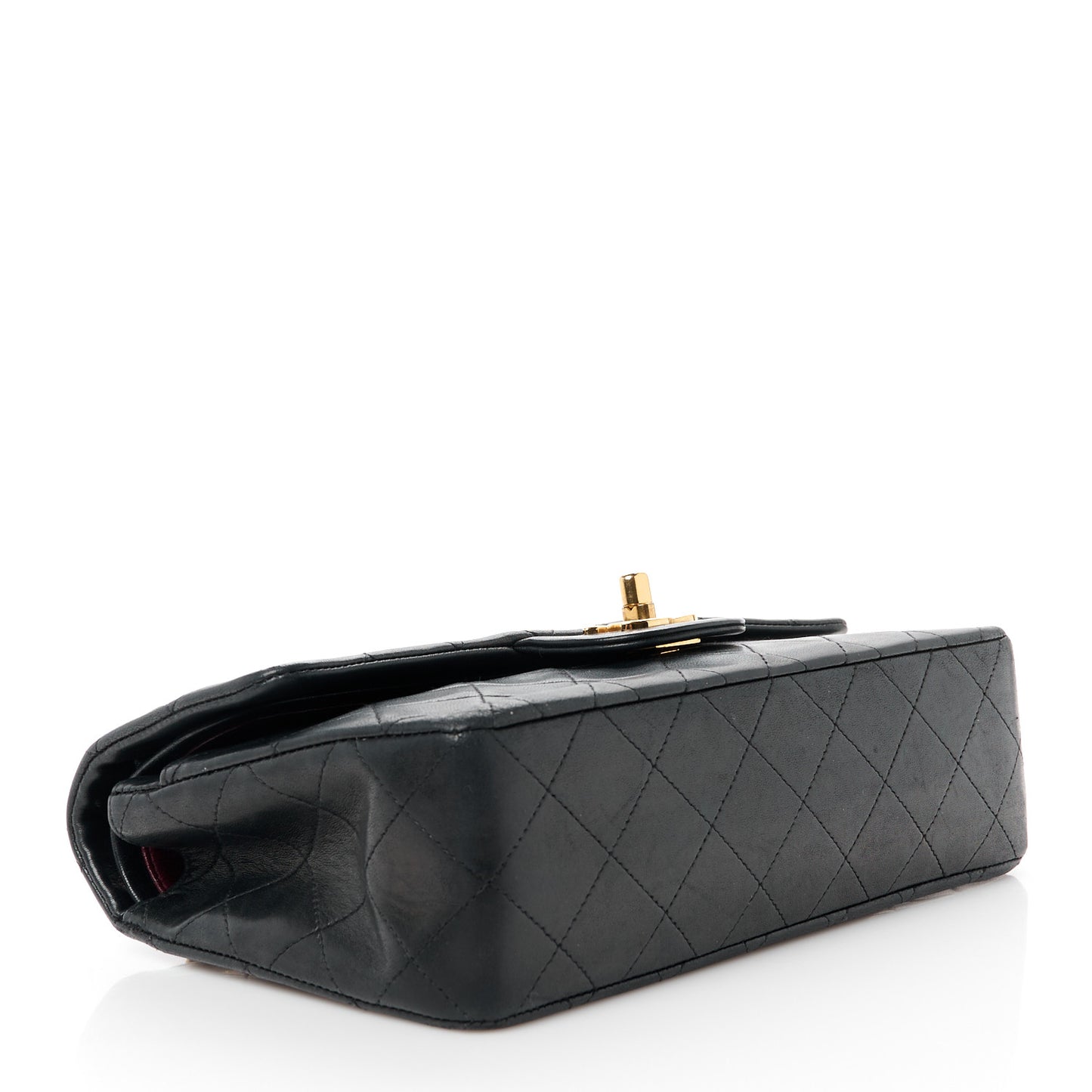 Lambskin Quilted Small Double Flap Black
