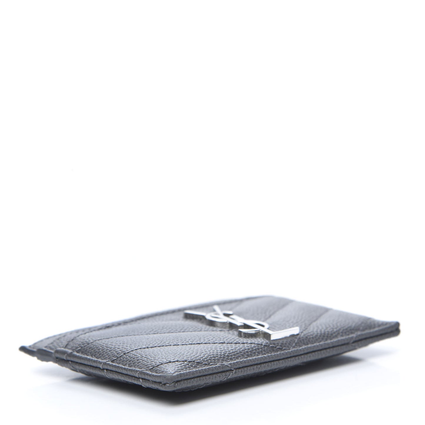 Grain De Poudre Matelasse Chevron Monogram Credit Card Case Earth