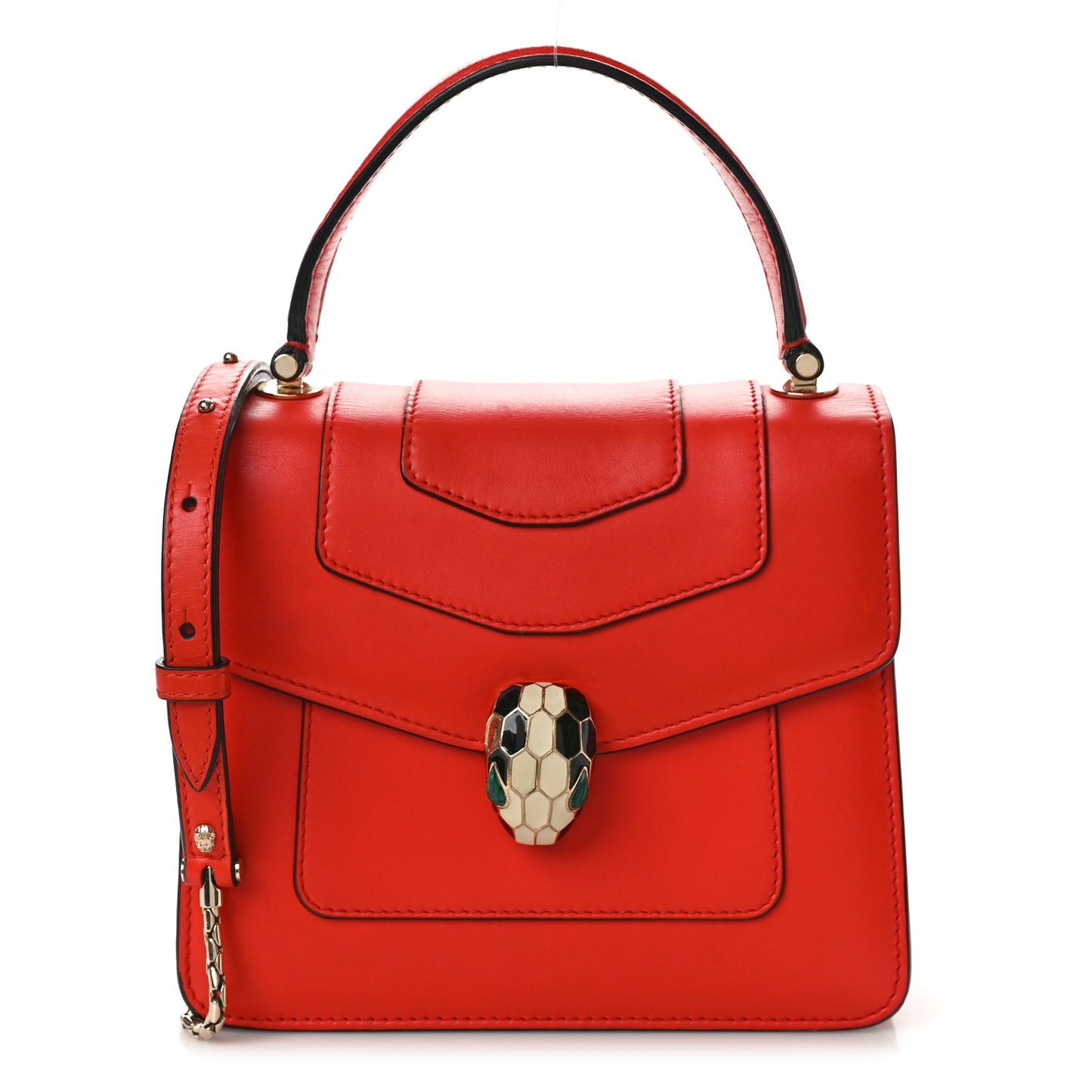 Calfskin Serpenti Forever Top Handle Red