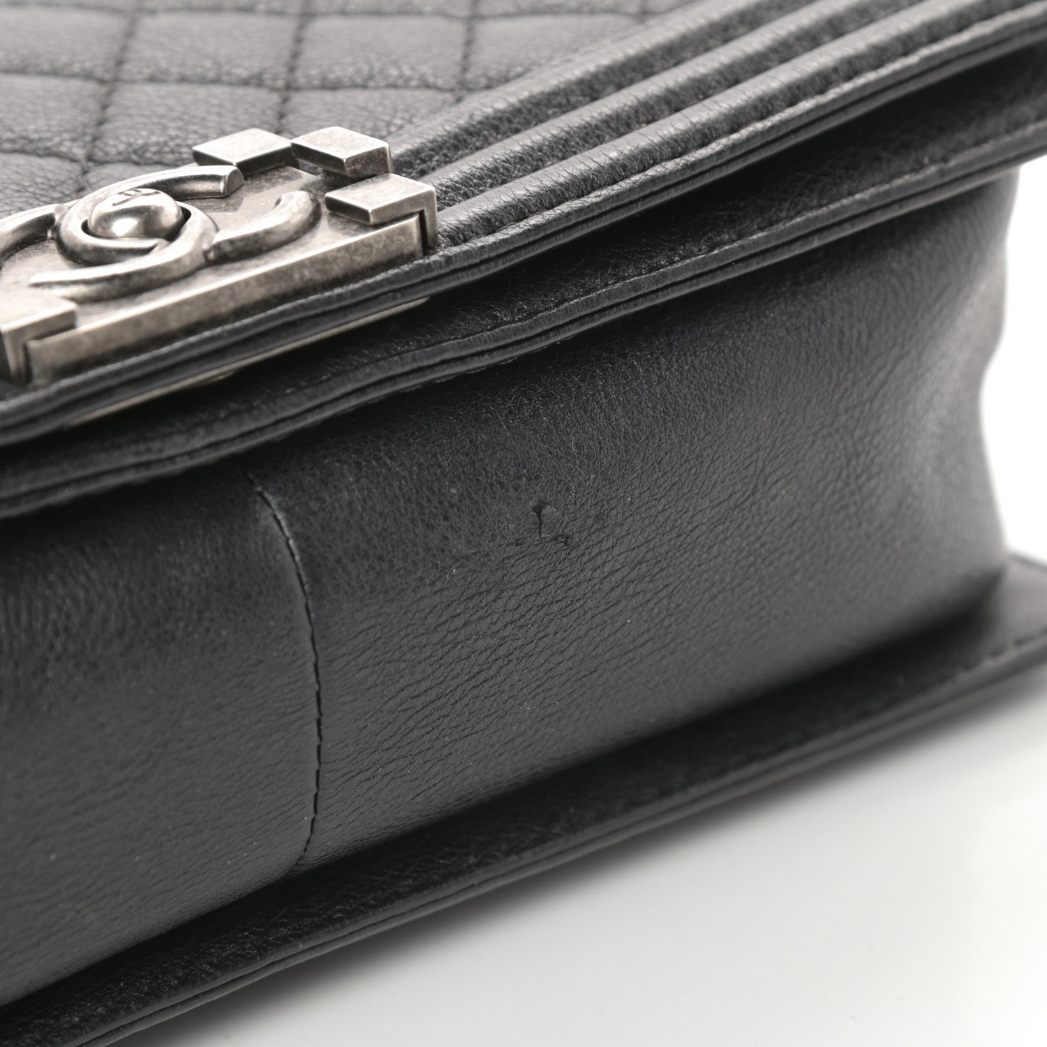 Chanel Metallic Calfskin Quilted Medium Boy Flap Black 13 of 15